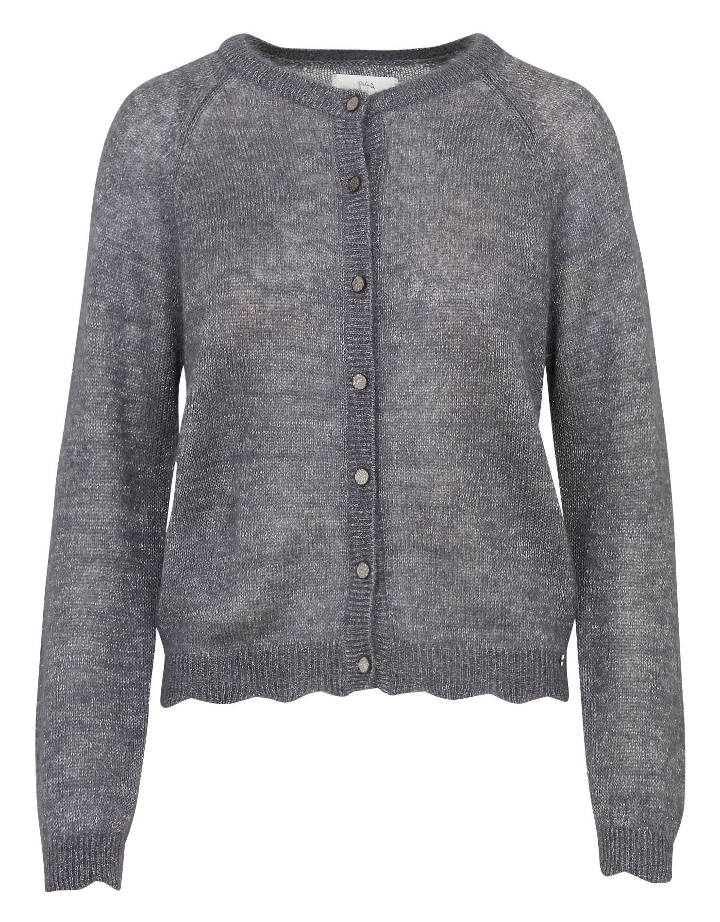 Oversized round neck wool and silk vest DES PETITS HAUTS Grey