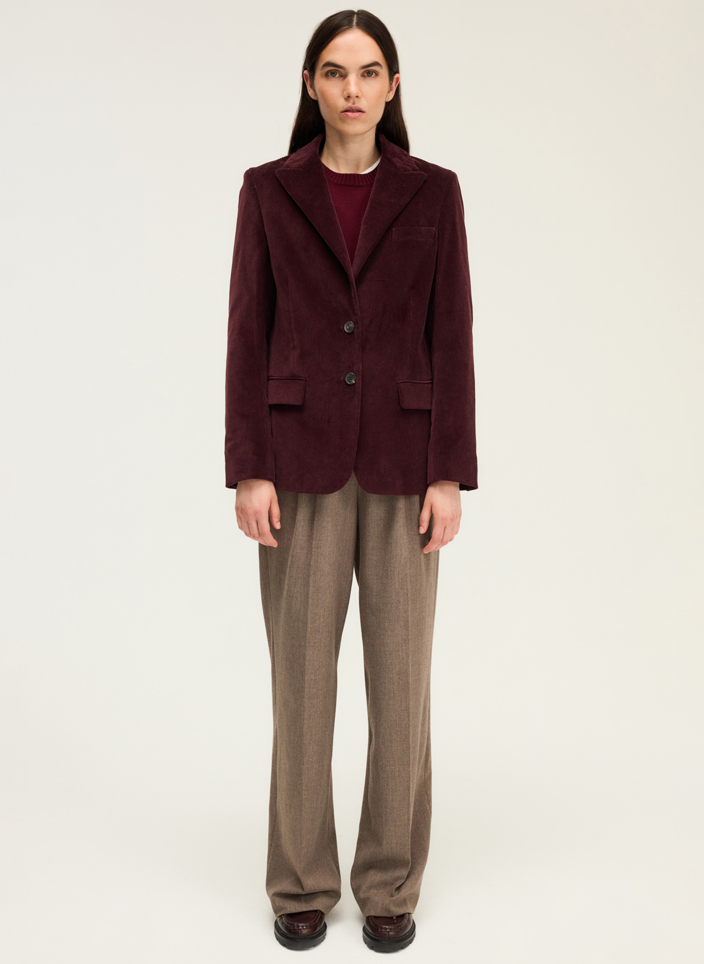 Veste de tailleur en velours côtelé PABLO Rouge