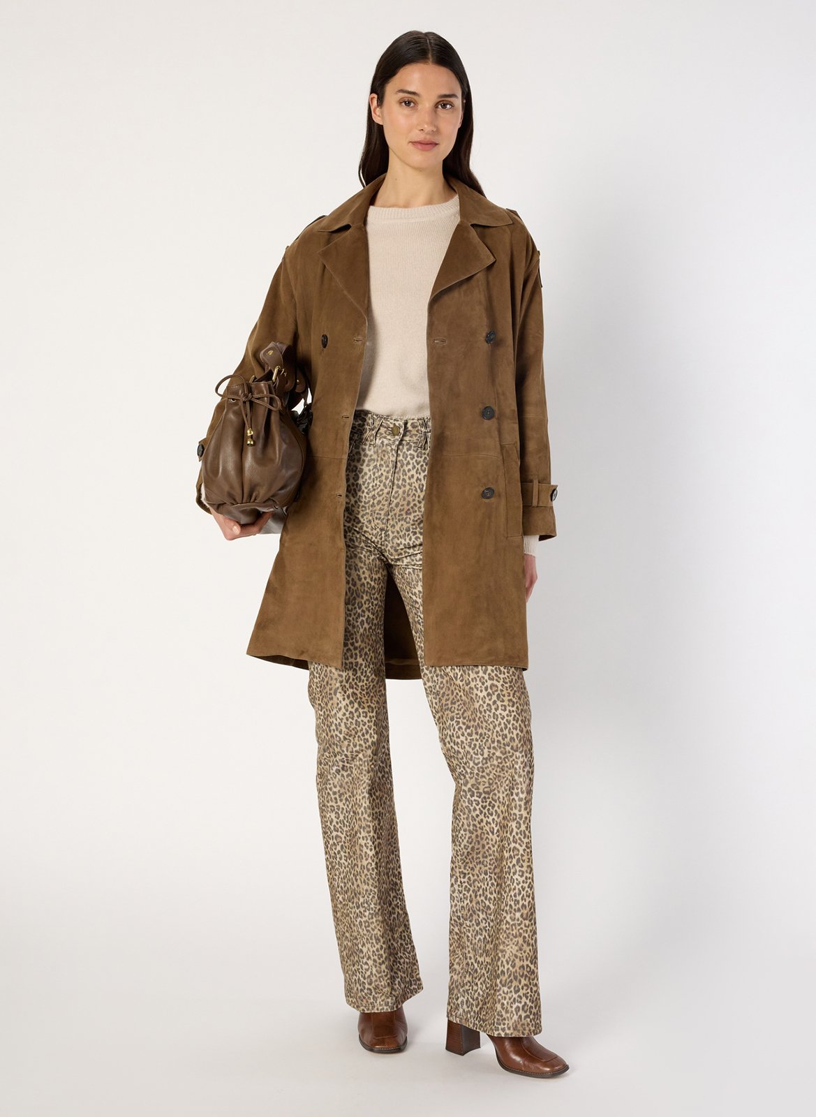 Ledermantel mit Reverskragen GERARD DAREL Braun