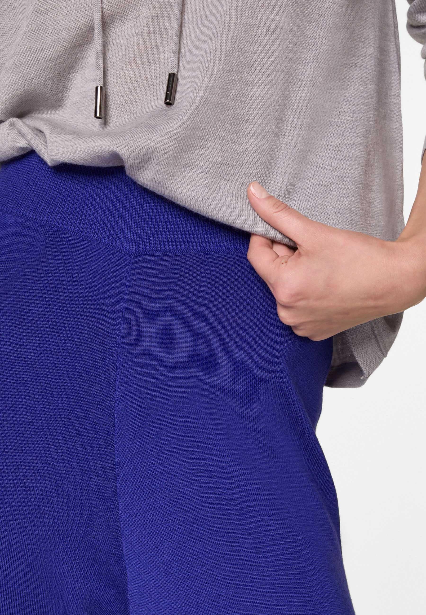 Wide leg merino wool trousers RODIER Blue