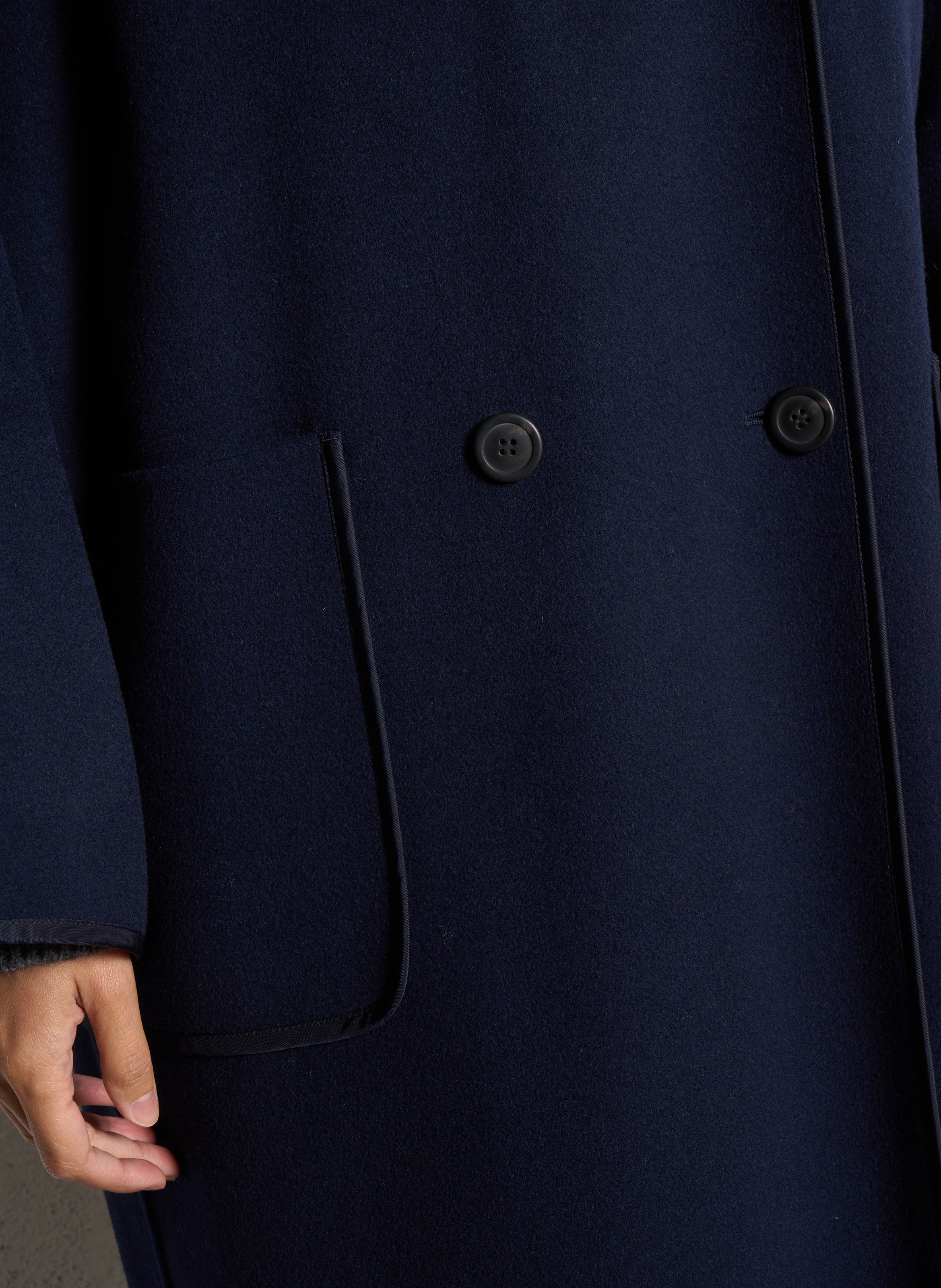 Solid wool mid-length coat MAX MARA WEEK END Blue