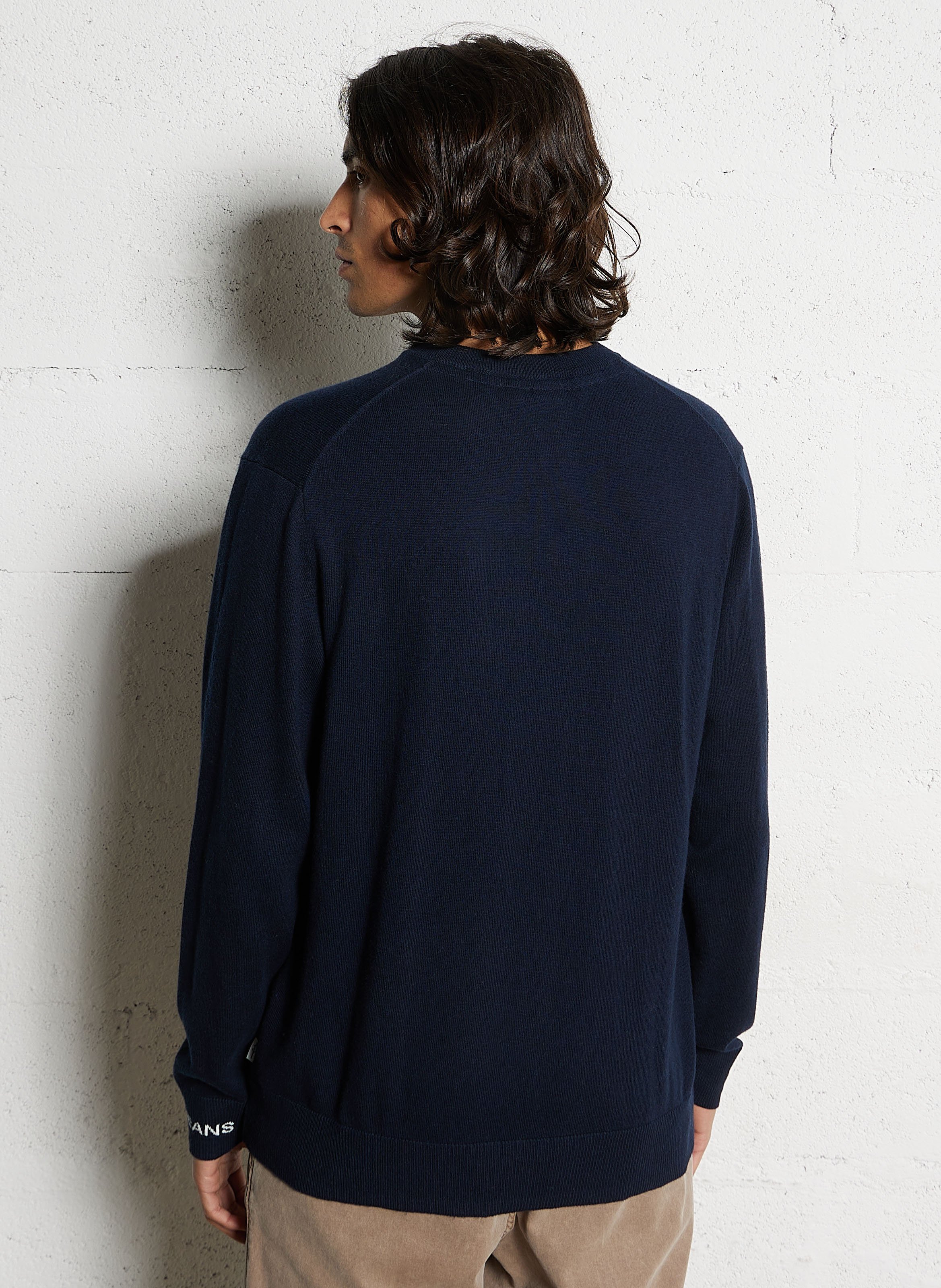 Round neck straight fit sweater in cotton and cashmere PEPE JEANS Blue