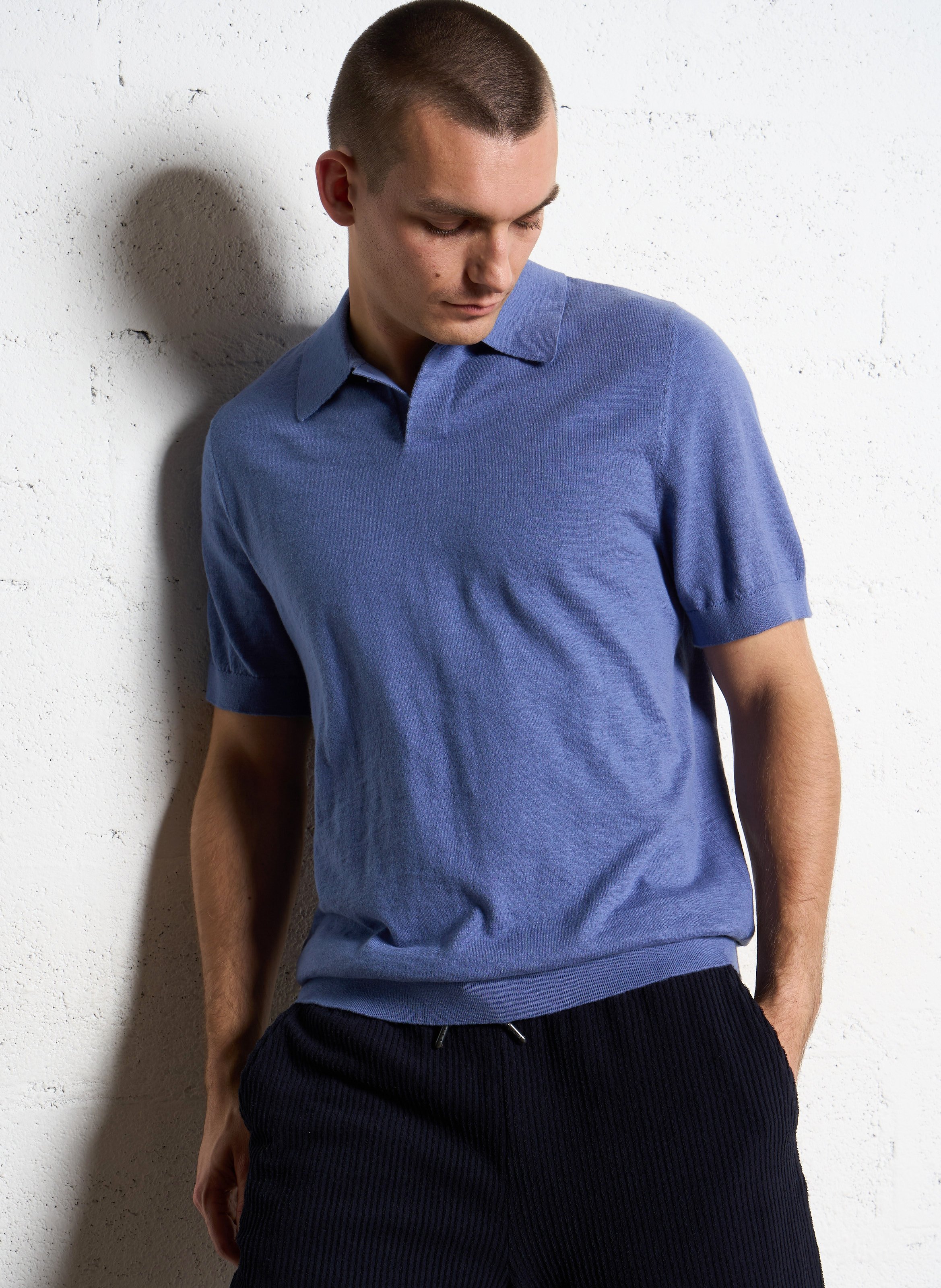 Short-sleeved polo in flamed knit IKKS