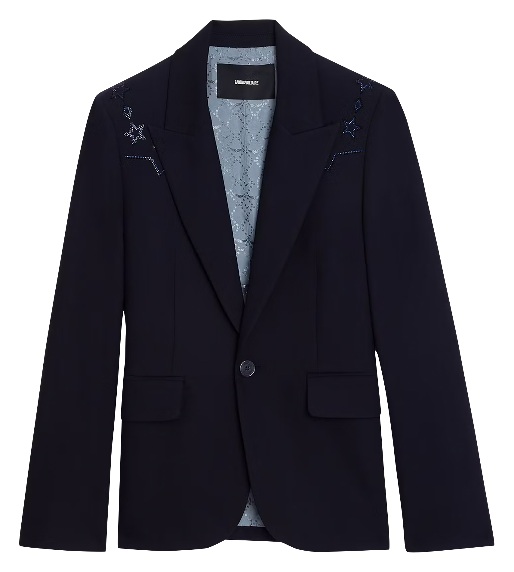 Veste tailleur droite à strass ZADIG&VOLTAIRE Bleu