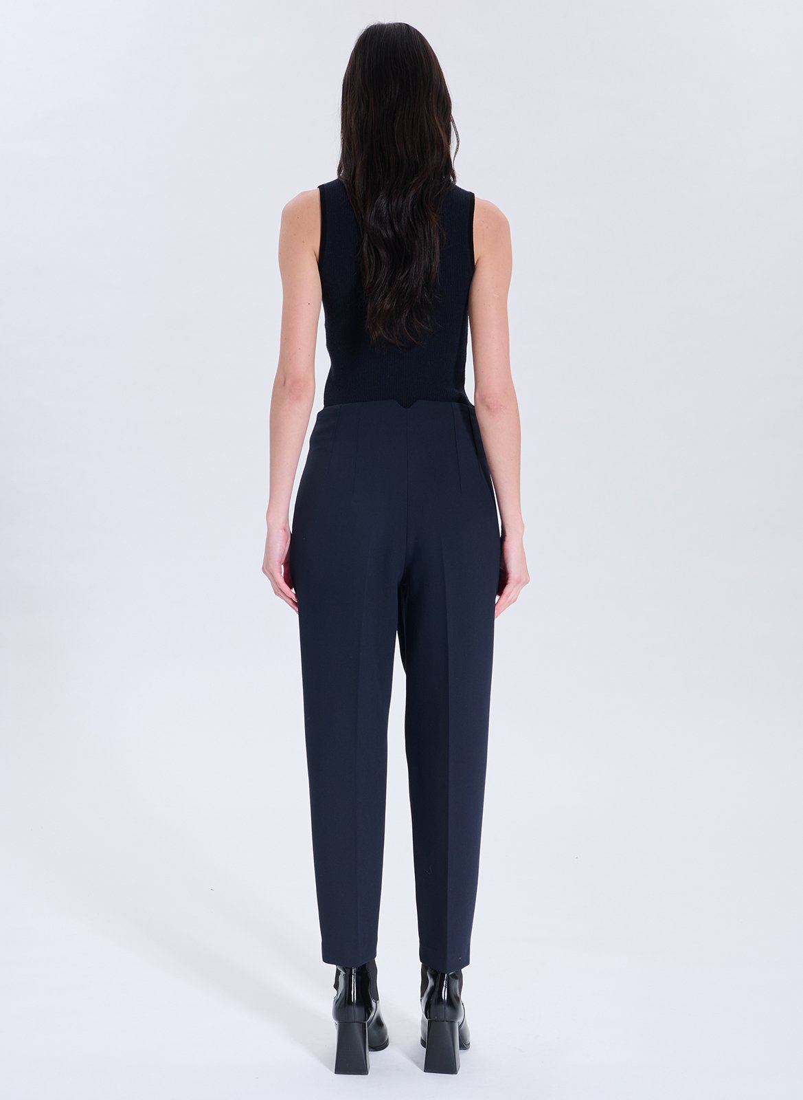 High-waisted plain cigarette pants ZAPA Blue