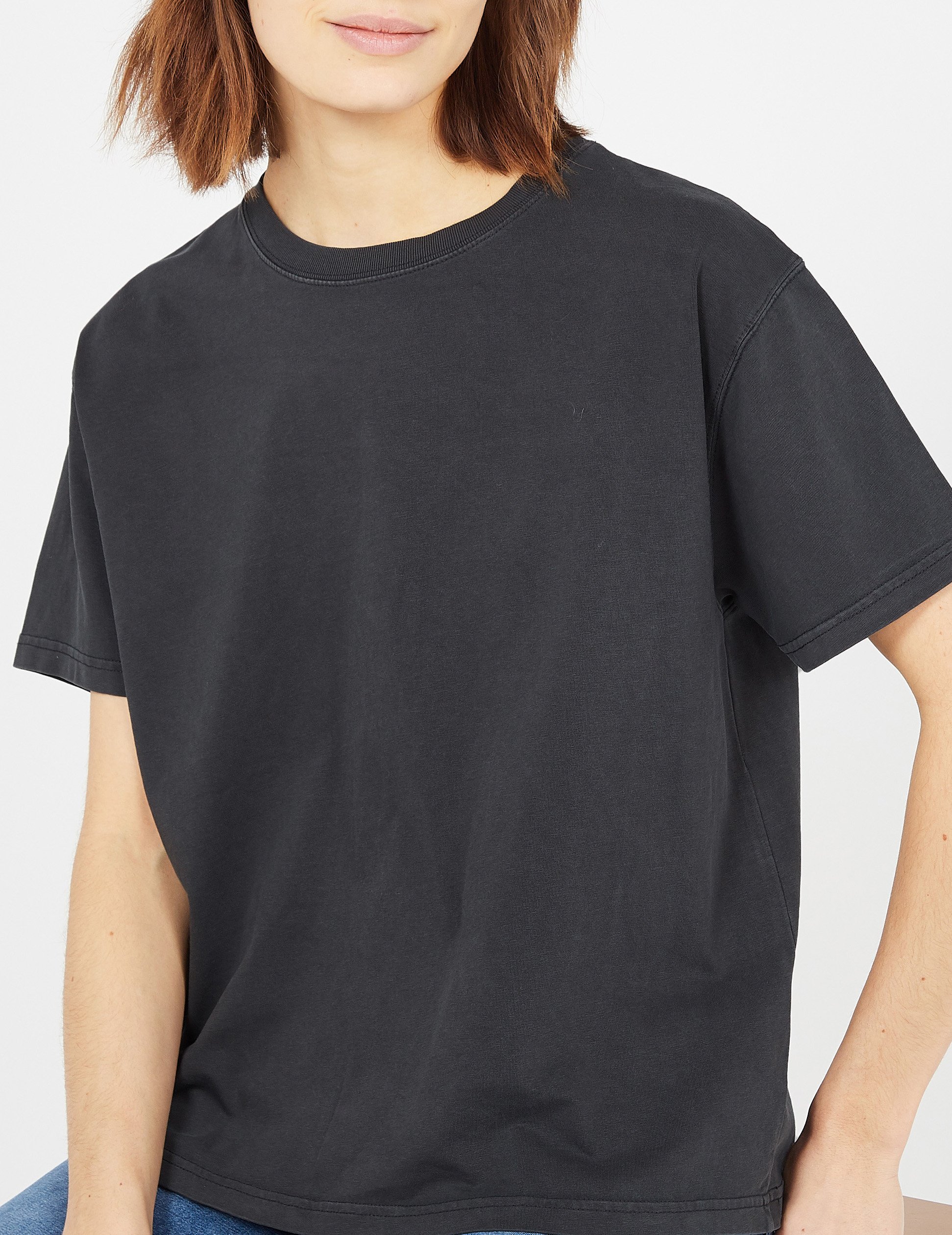 Tee-shirt ample col rond en coton  AMERICAN VINTAGE Noir