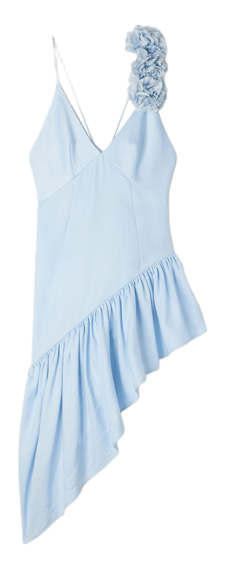 Satin asymmetric dress Blue