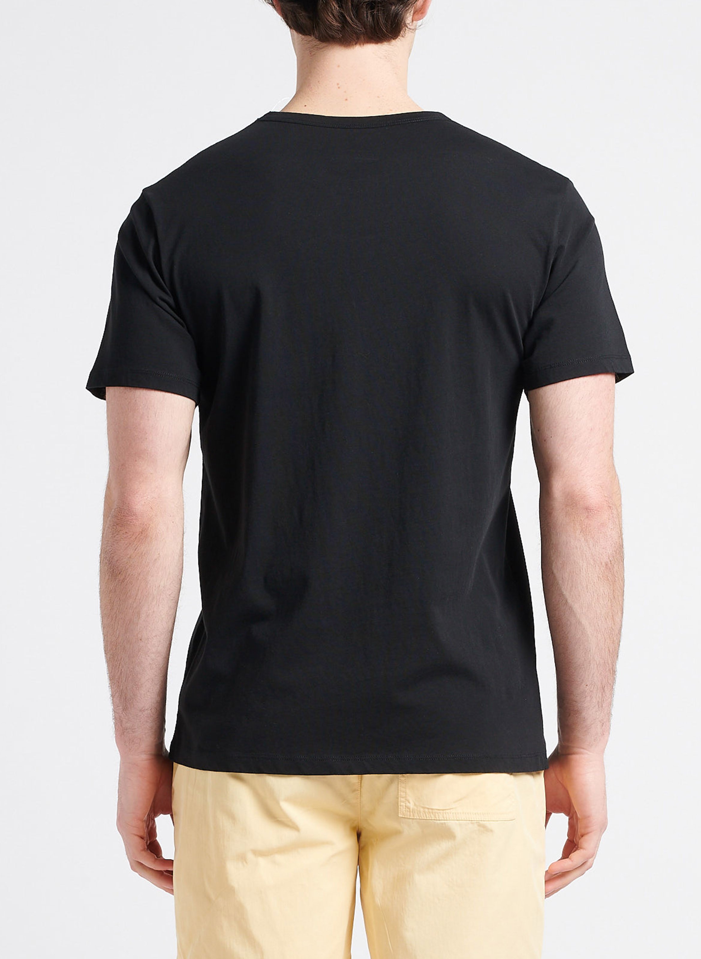 Bedrucktes Rundhals-T-Shirt aus Baumwolle, Regular Fit THINKING MU Schwarz