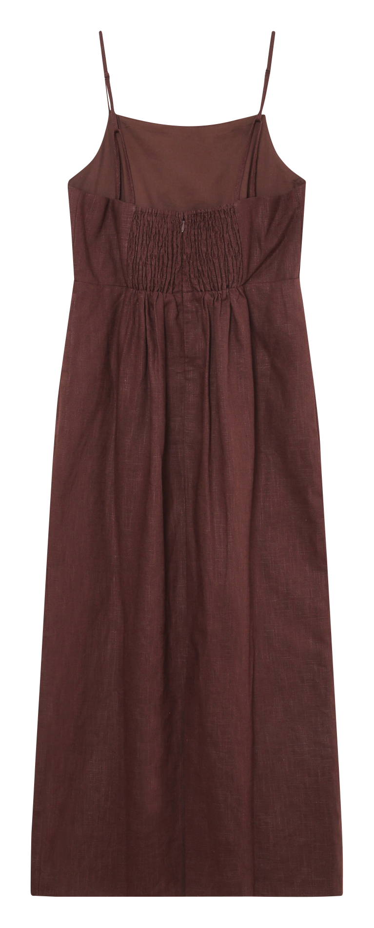 Robe midi droite unie en lin mélangé GRACE ET MILA Marron