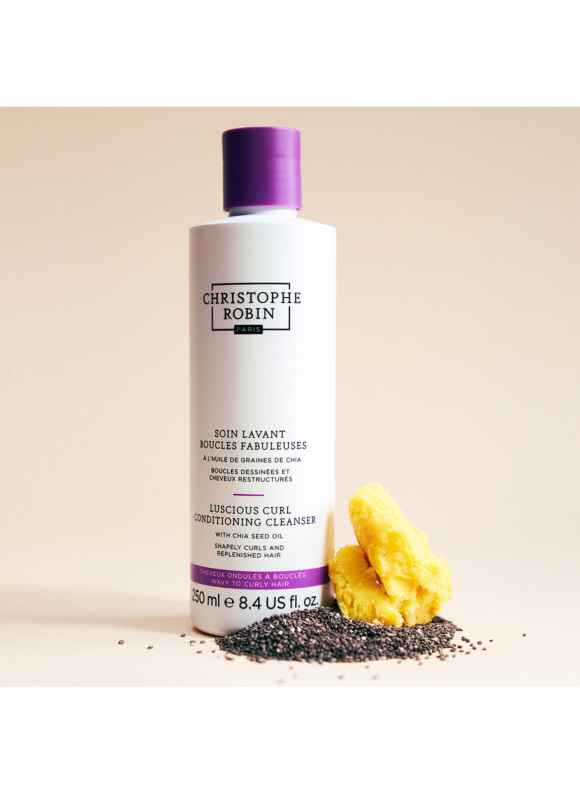 Luscious-Curl Conditioning Cleanser - Pflegeshampoo für lockiges Haar mit Chiasamen CHRISTOPHE ROBIN No color