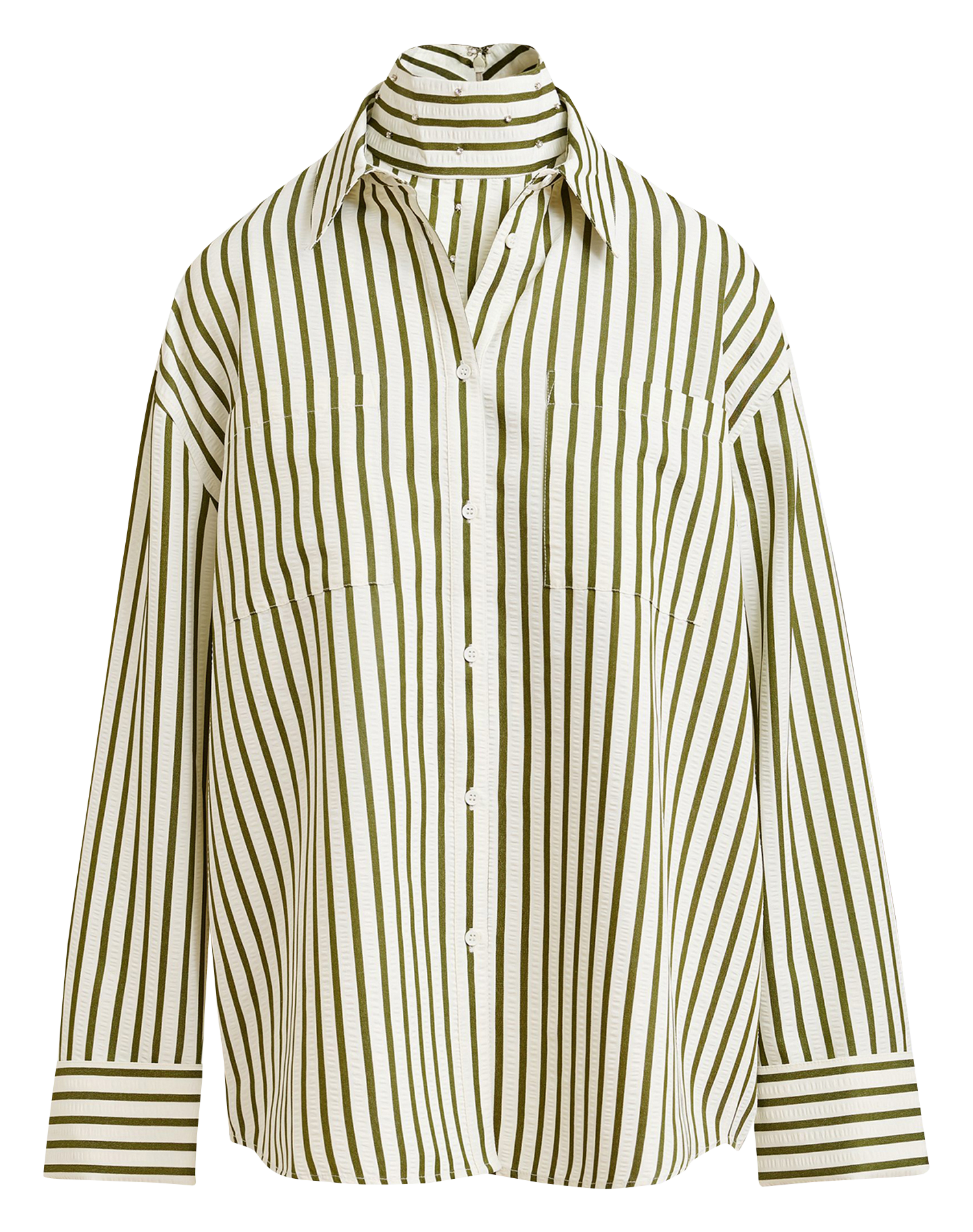 Gestreiftes Oversize-Hemd  ESSENTIEL ANTWERP Weiss