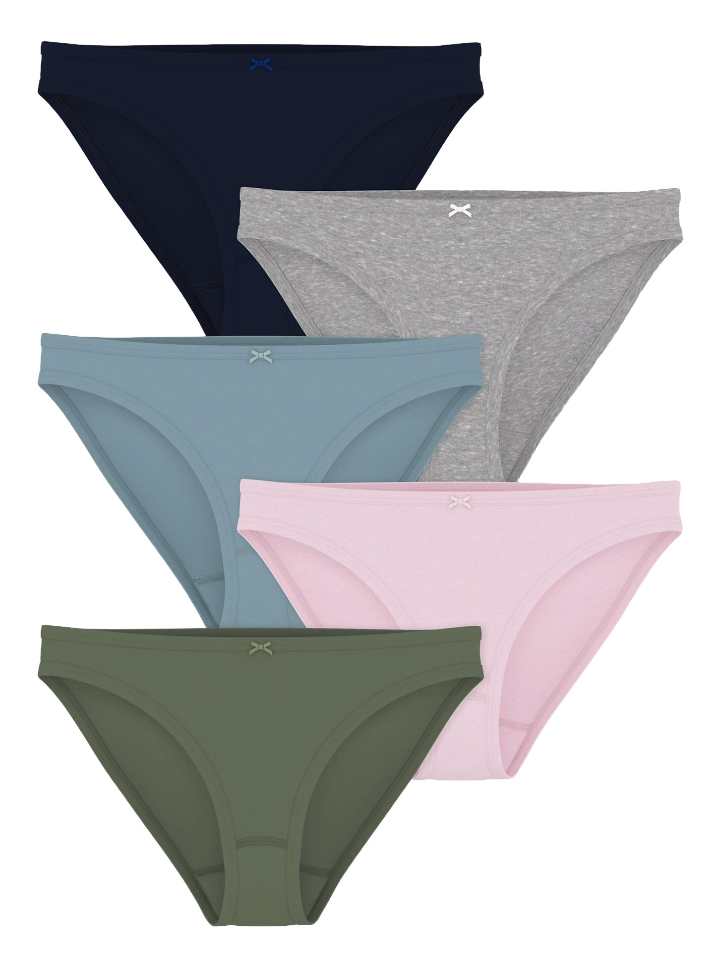 Set of 5 plain cotton panties PETIT BATEAU Multicolored