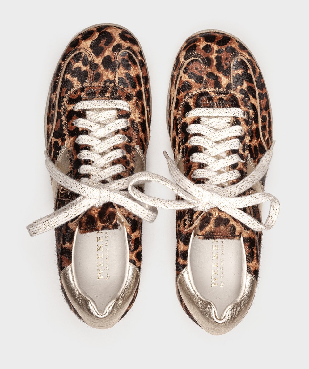 Sport sneakers in leopard print fabric PEDRO MIRALLES Brown