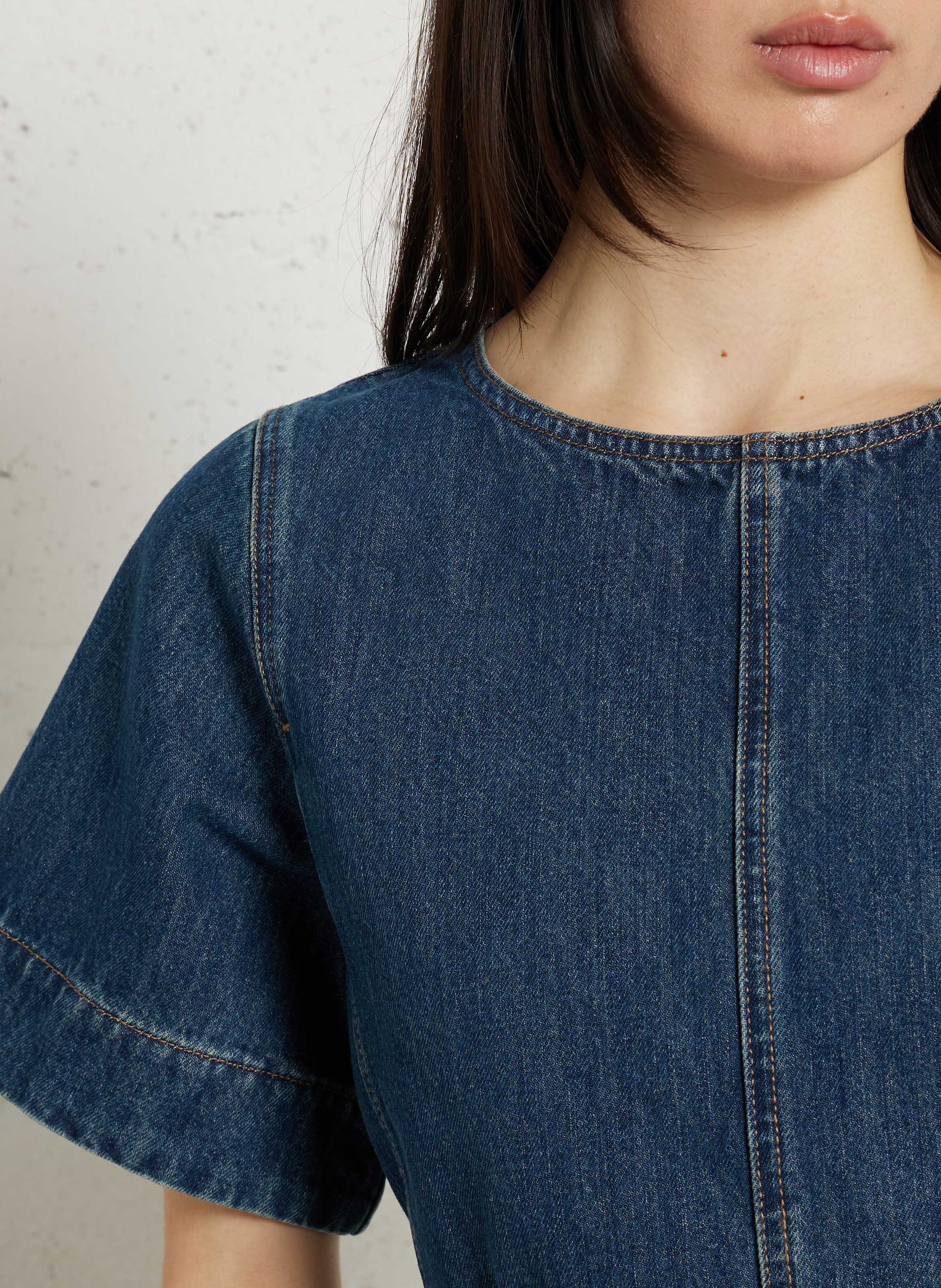 Kurzes Jeanskleid SOEUR Blau