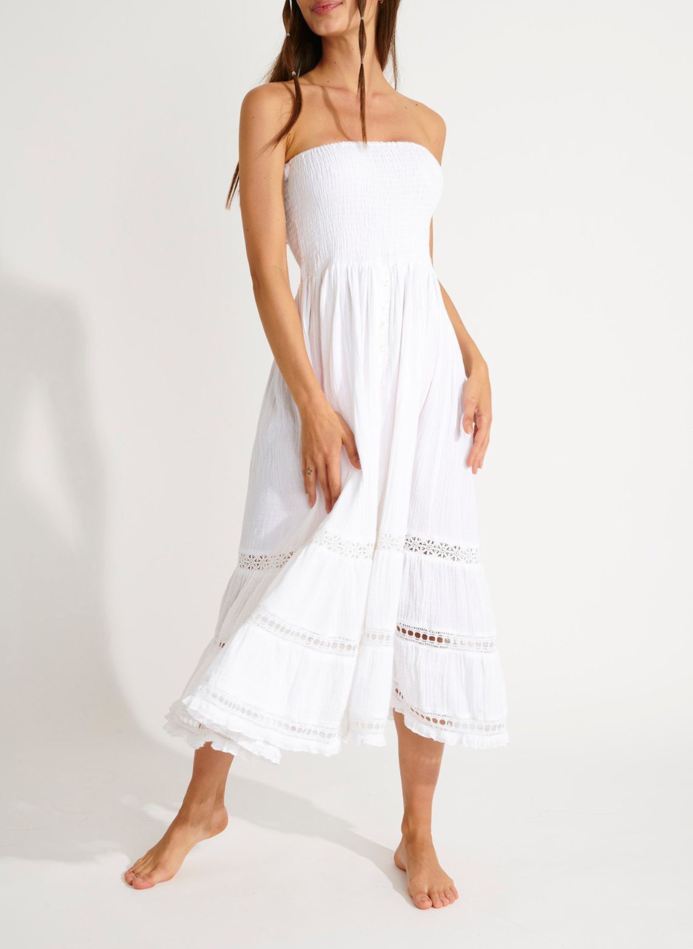 Midi-Bustierkleid BANANA MOON Weiss