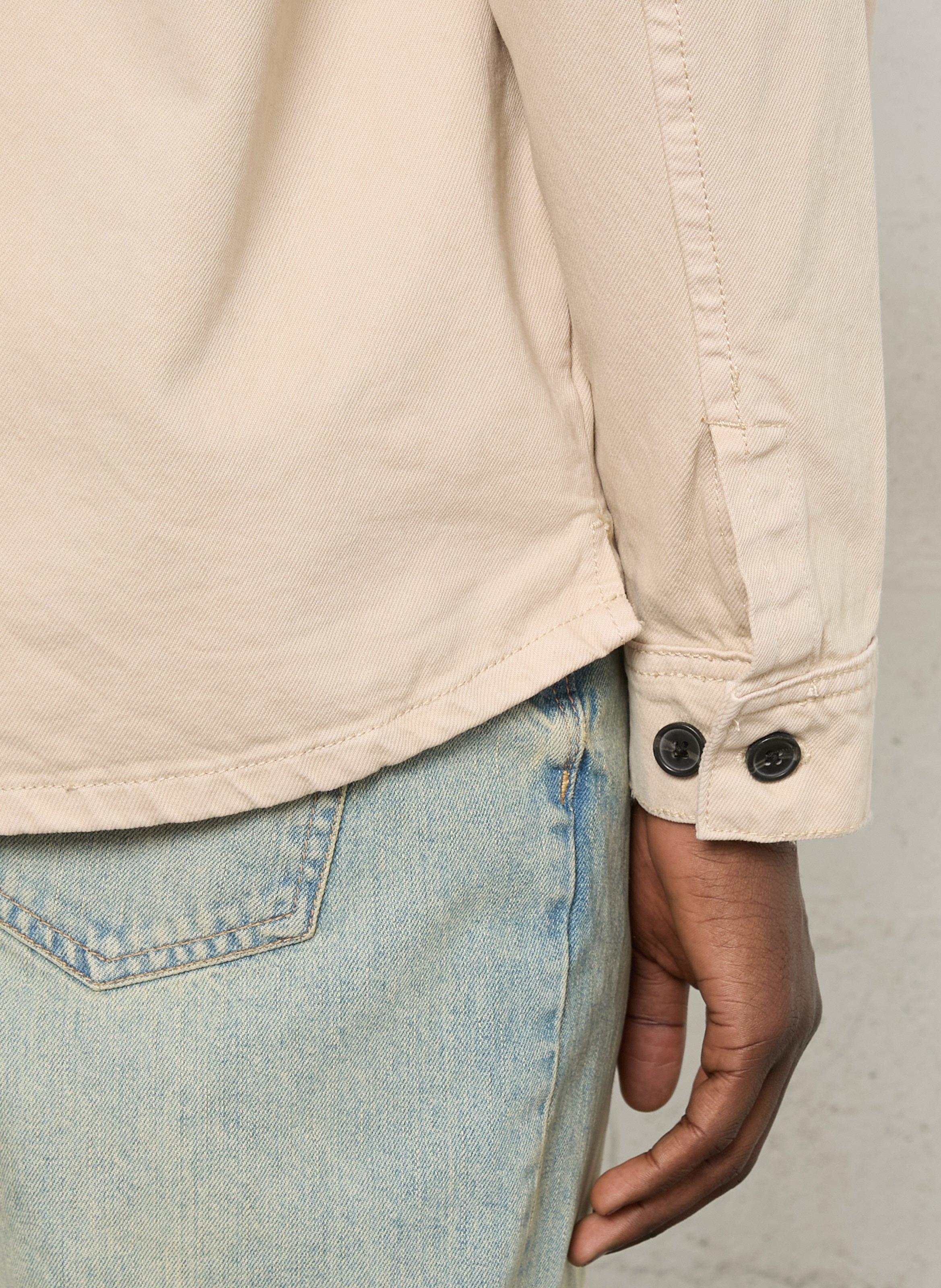 Klassieke katoenen jas SOLID Beige