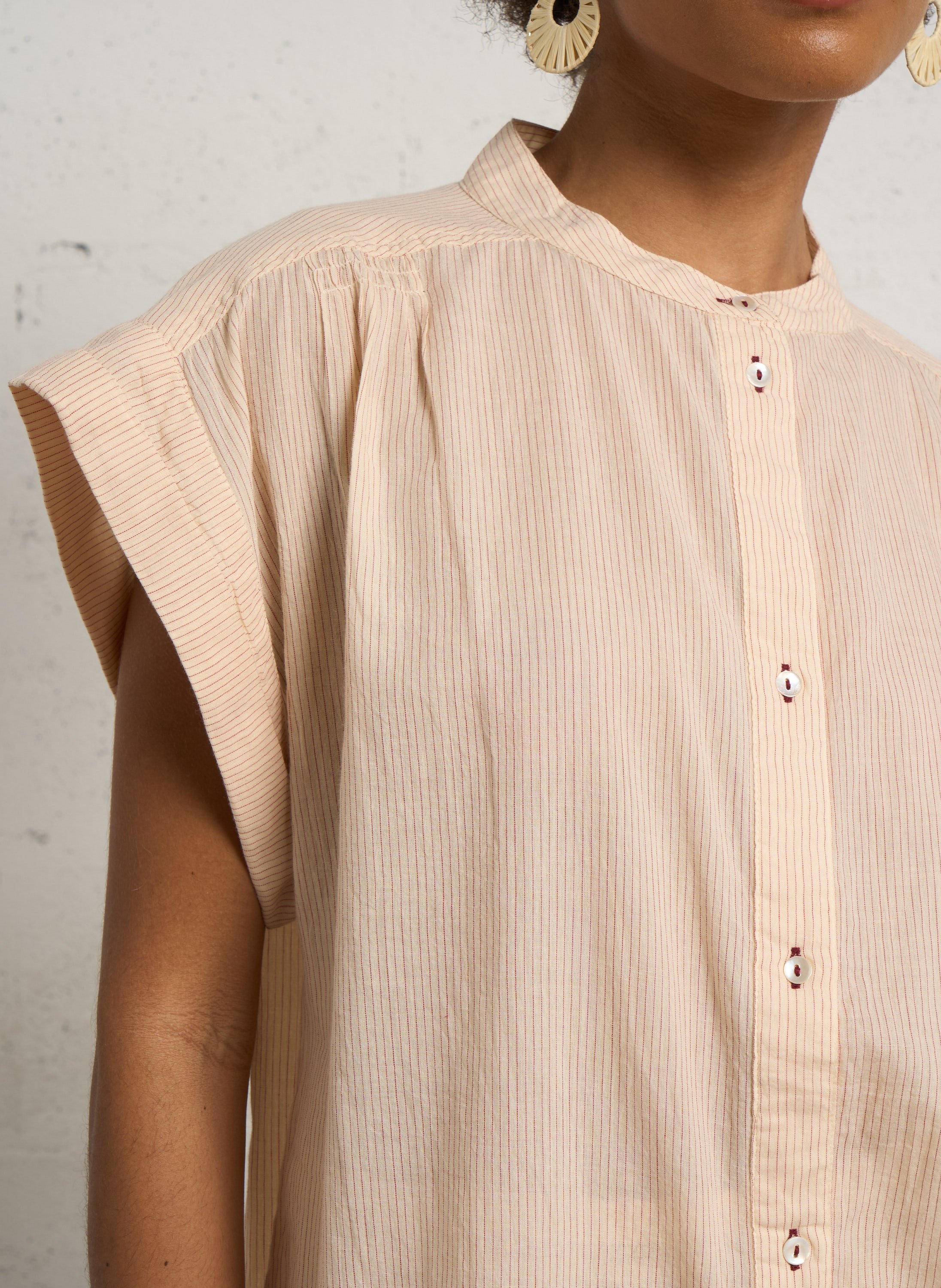 Round-neck striped shirt HOD PARIS Beige