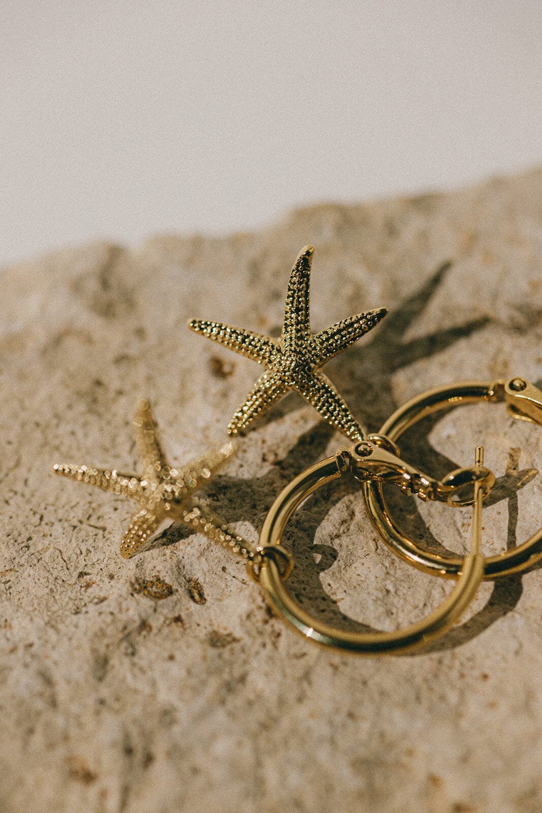 Small silver plated star hoop earrings MONSIEUR SIMONE Golden