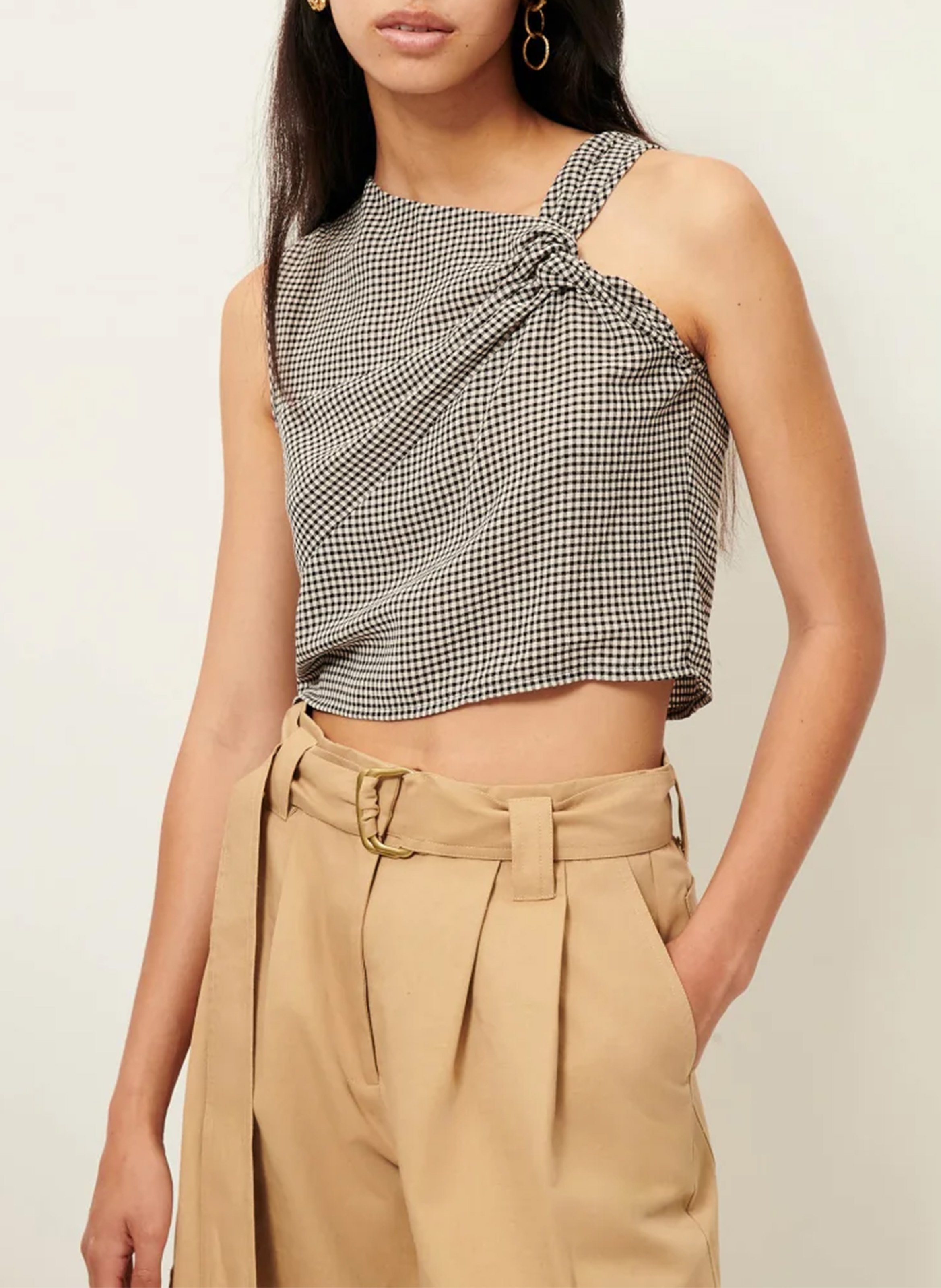 Oberteil mit asymmetrischem Kragen und Print SESSUN Grau