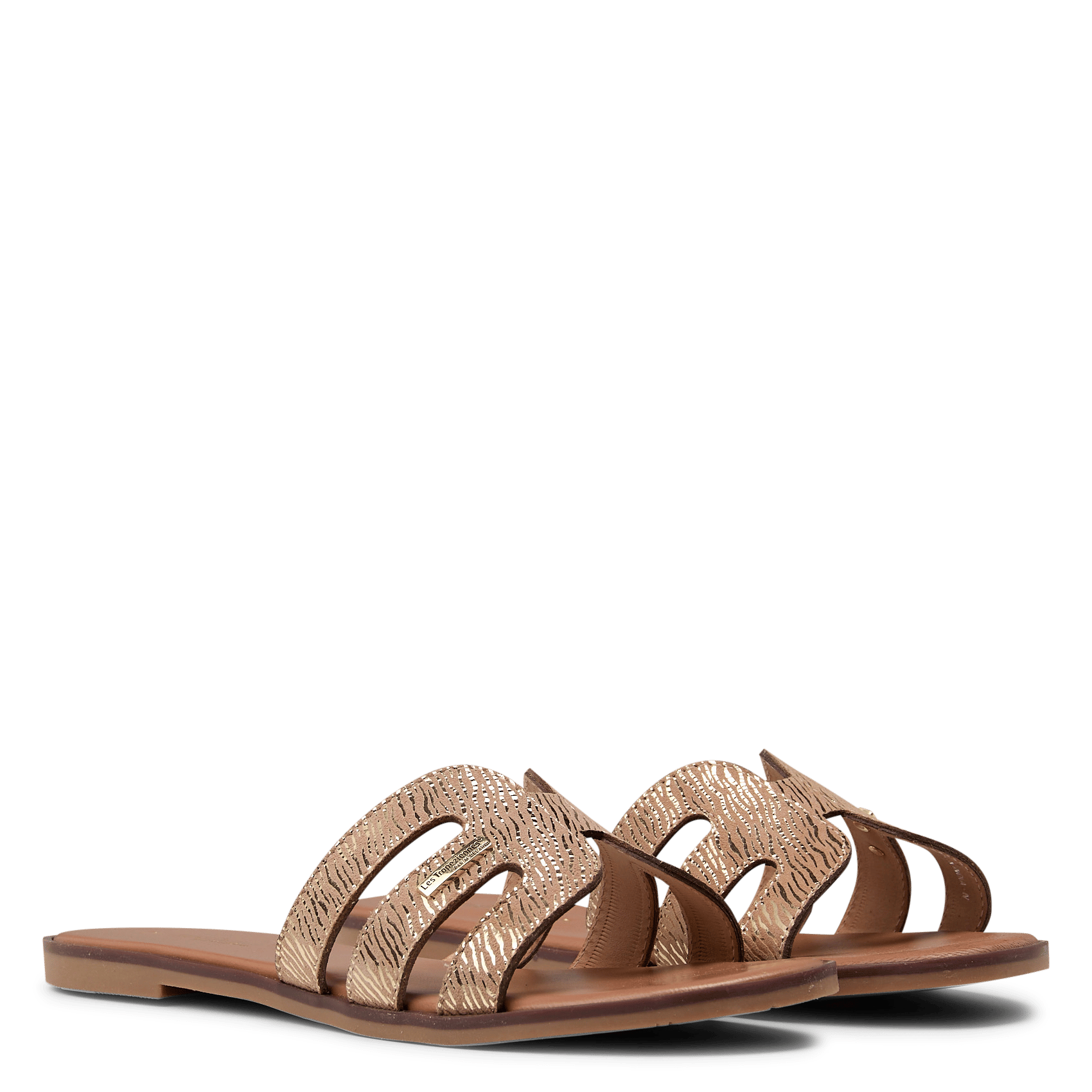 Platte, suède sandalen LES TROPEZIENNES PAR M.BELARBI Beige