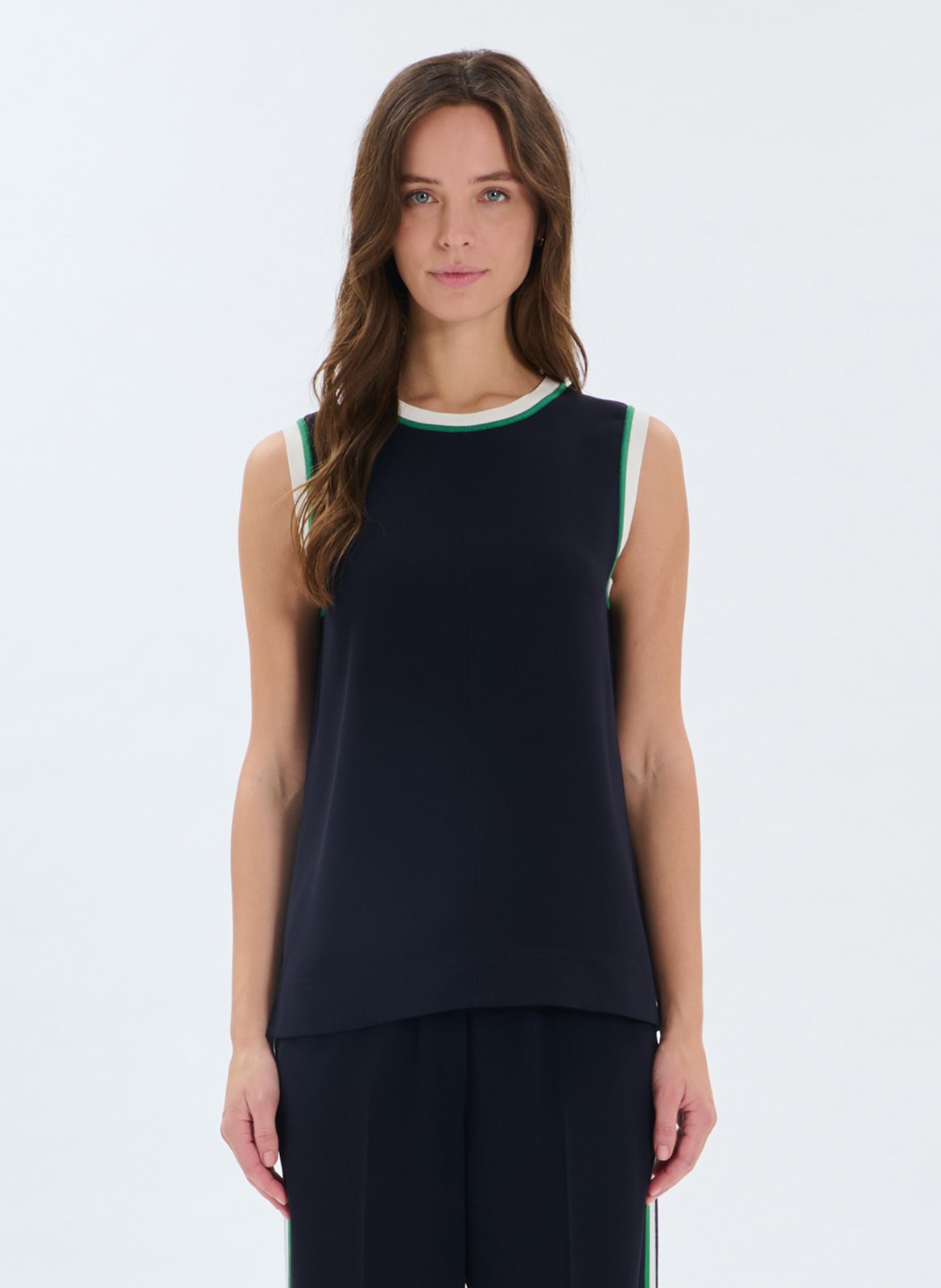 Top oversize col rond ZAPA Bleu