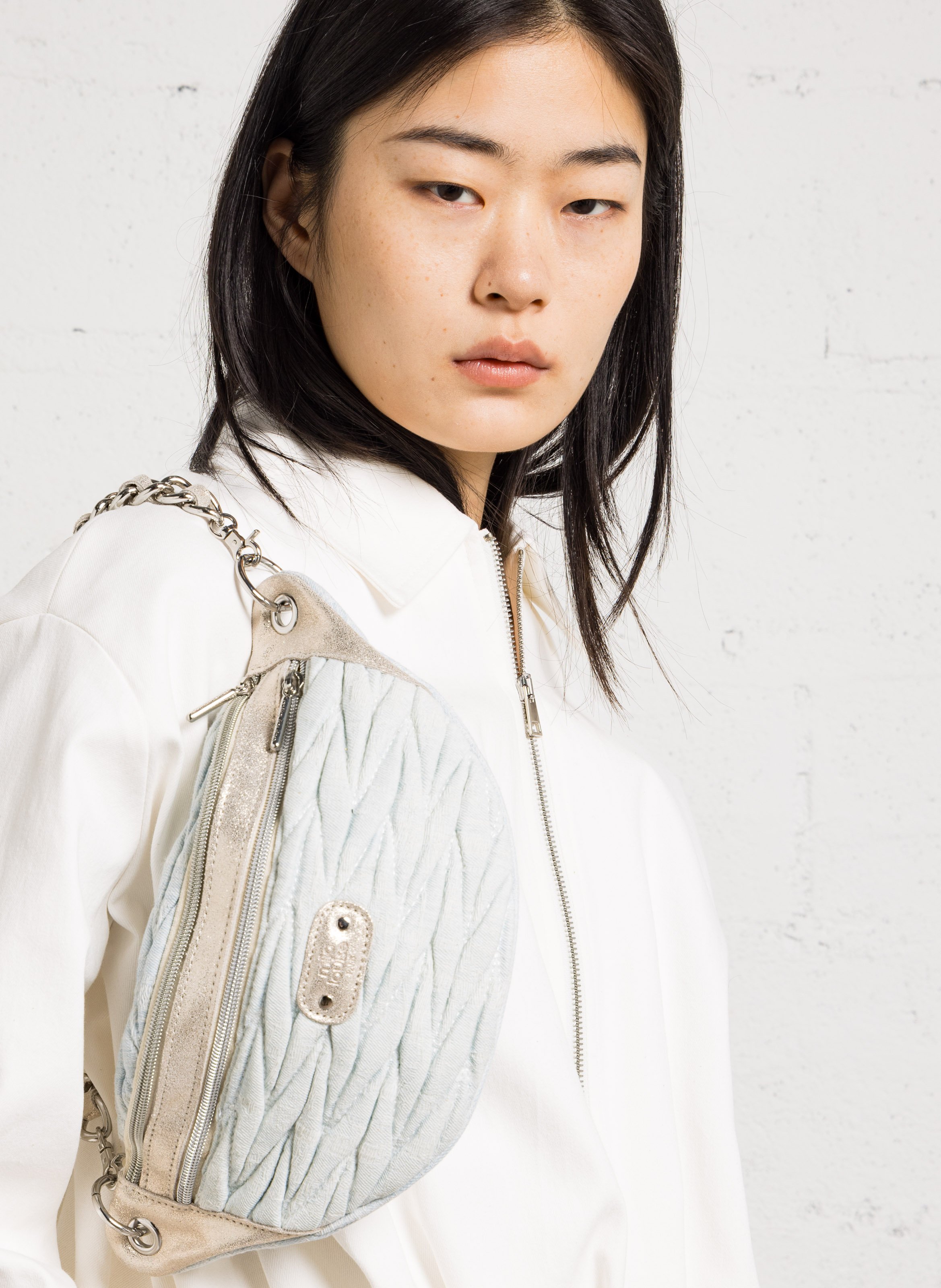 Sac banane effet denim MILA LOUISE Blanc