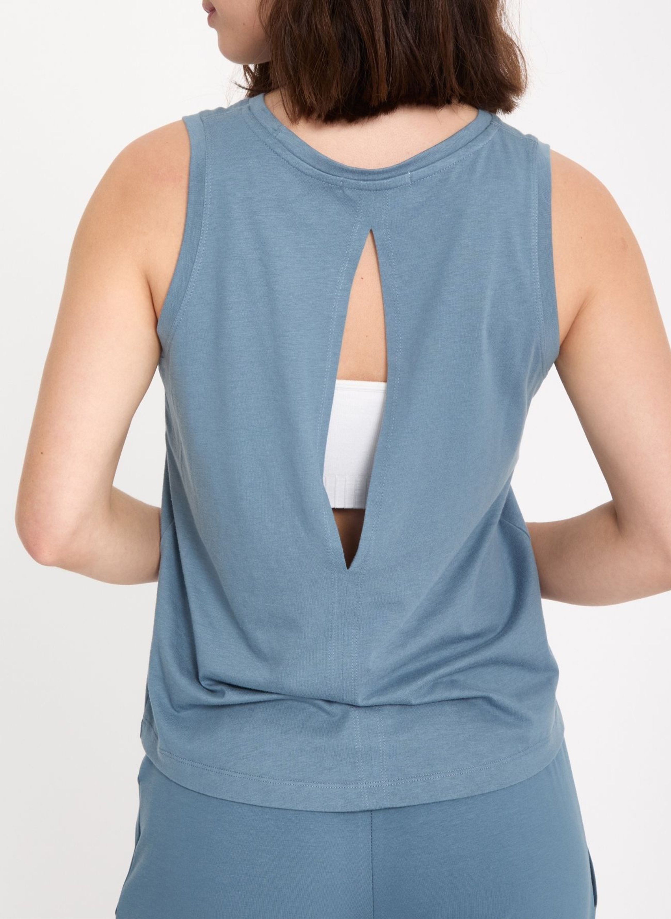 Runder Baumwollmischpullover YOGA SEARCHER Blau