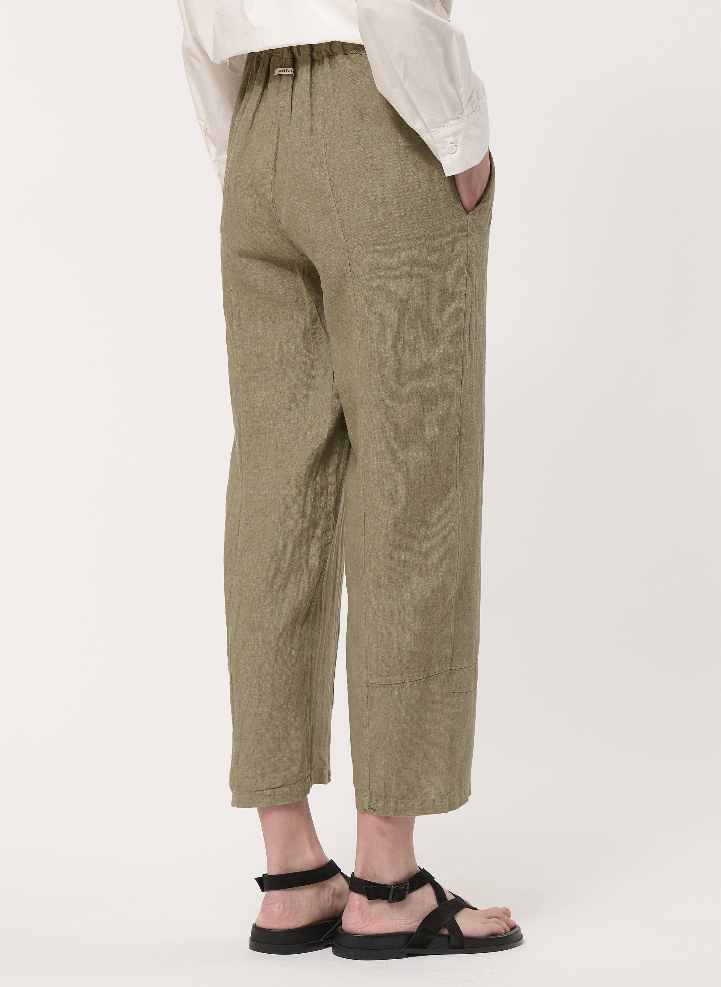 Straight linen trousers HUMILITY Green
