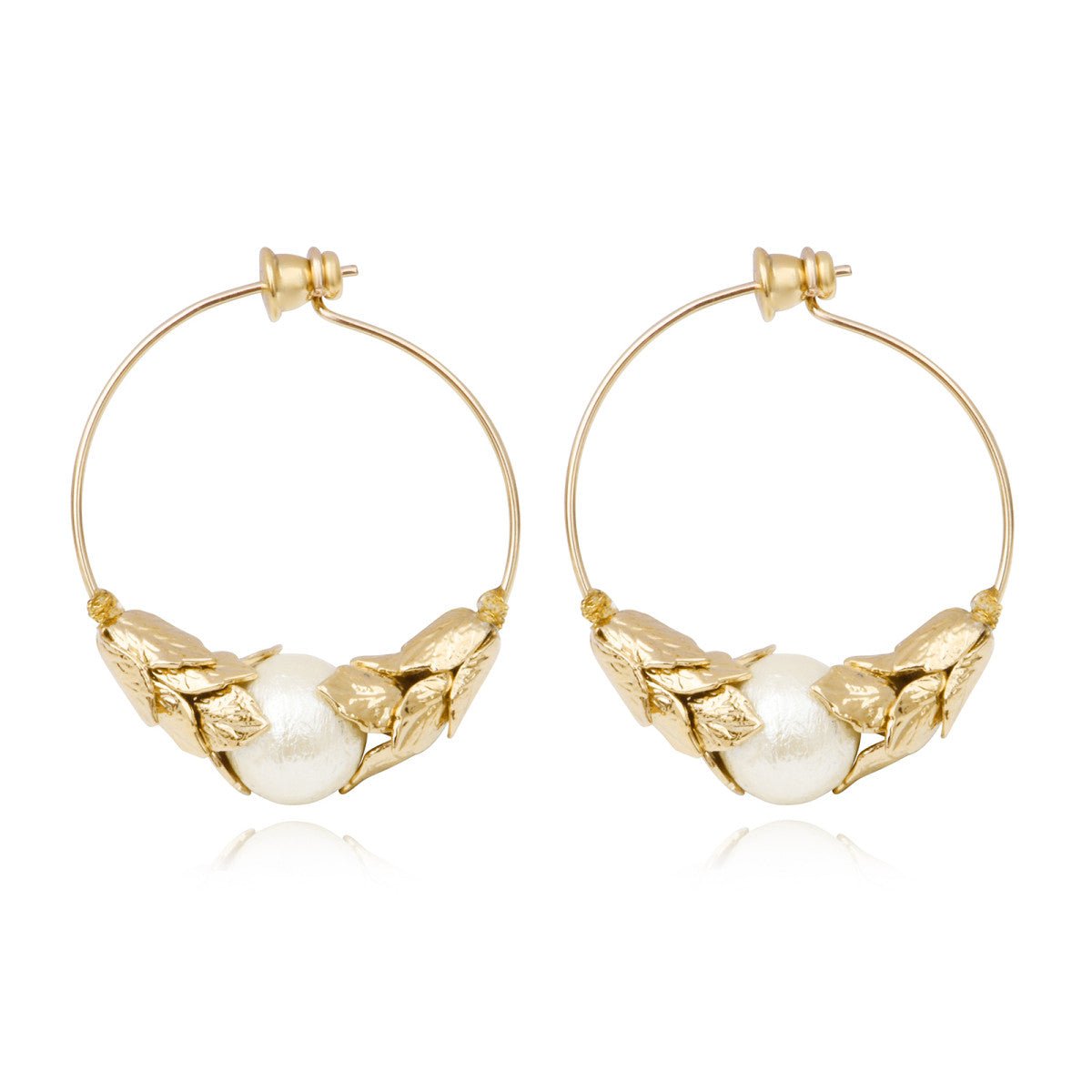 Grandes boucles d'oreilles créoles SATELLITE PARIS Blanc