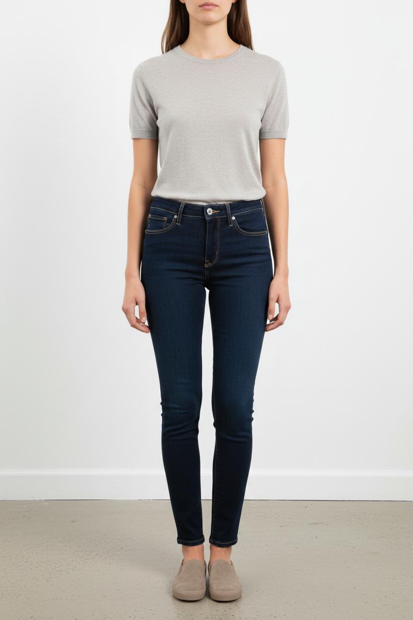 Cropped slim jeans with studs LEVI'S - Seconde main Blue