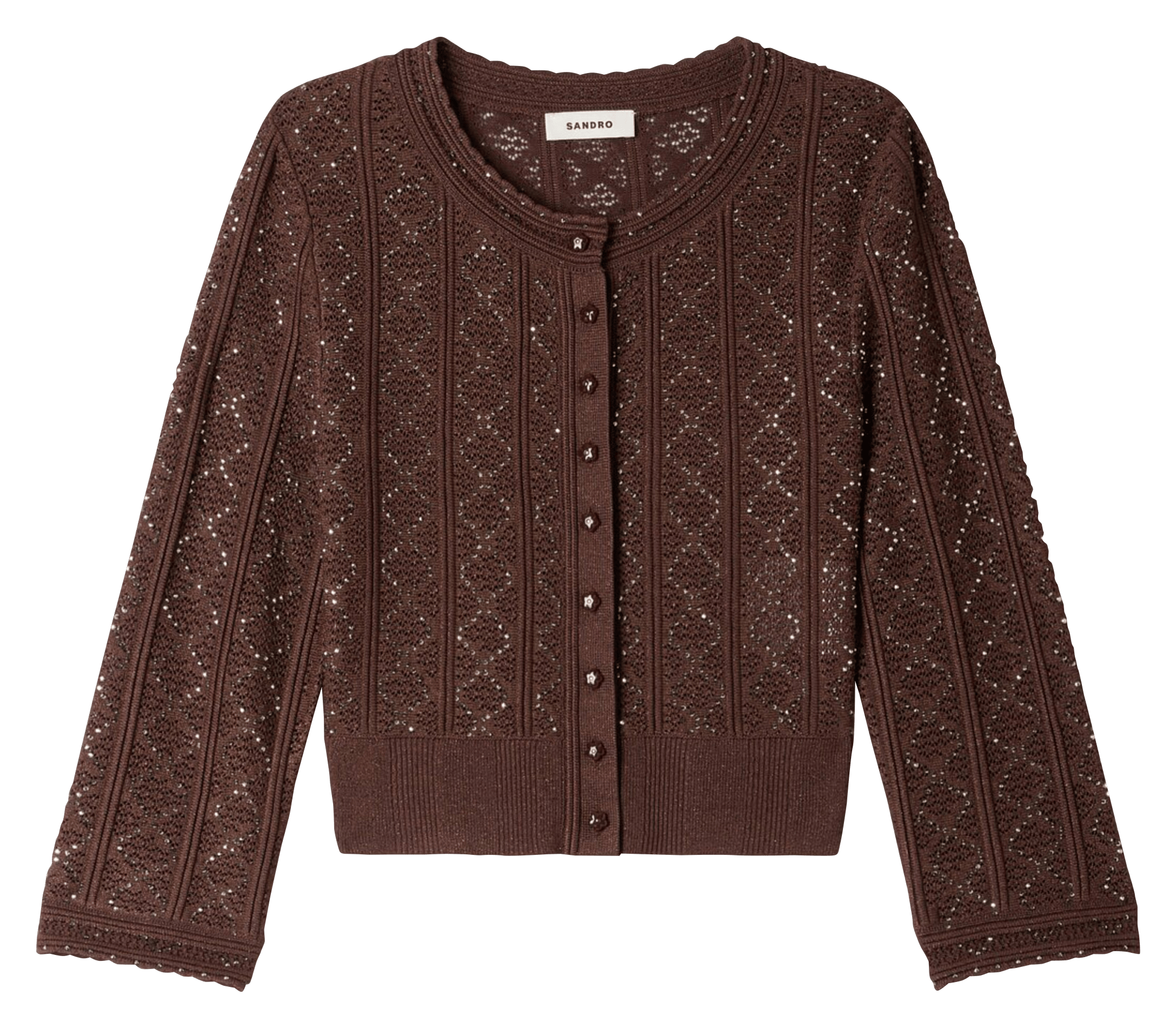 Cardigan col rond  | Marron SANDRO Femme