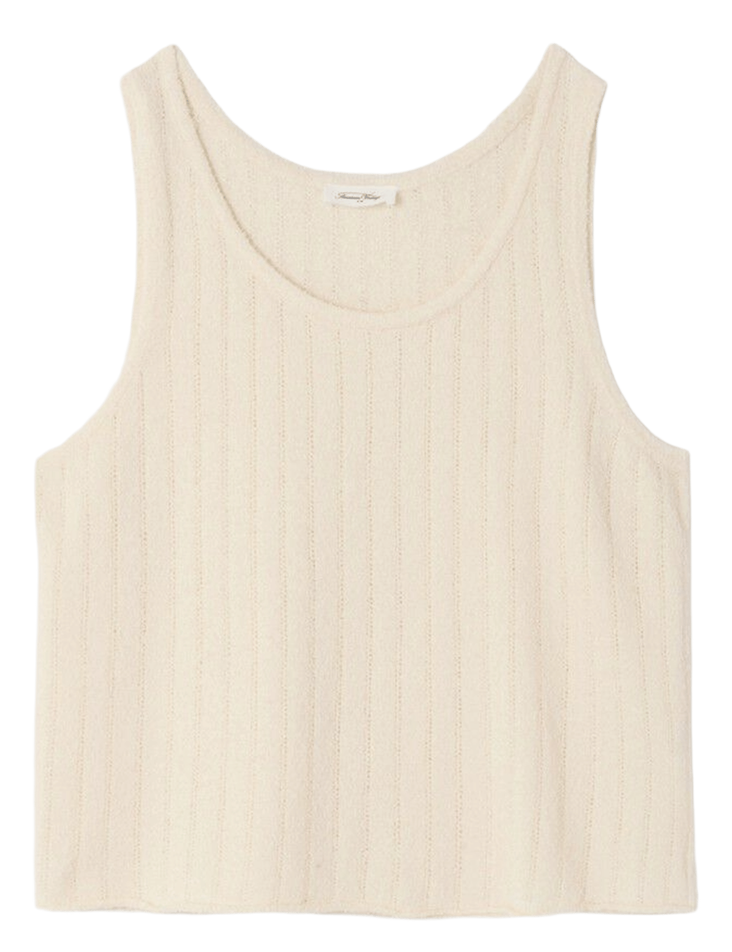 Straight tank top in fancy knit AMERICAN VINTAGE Beige