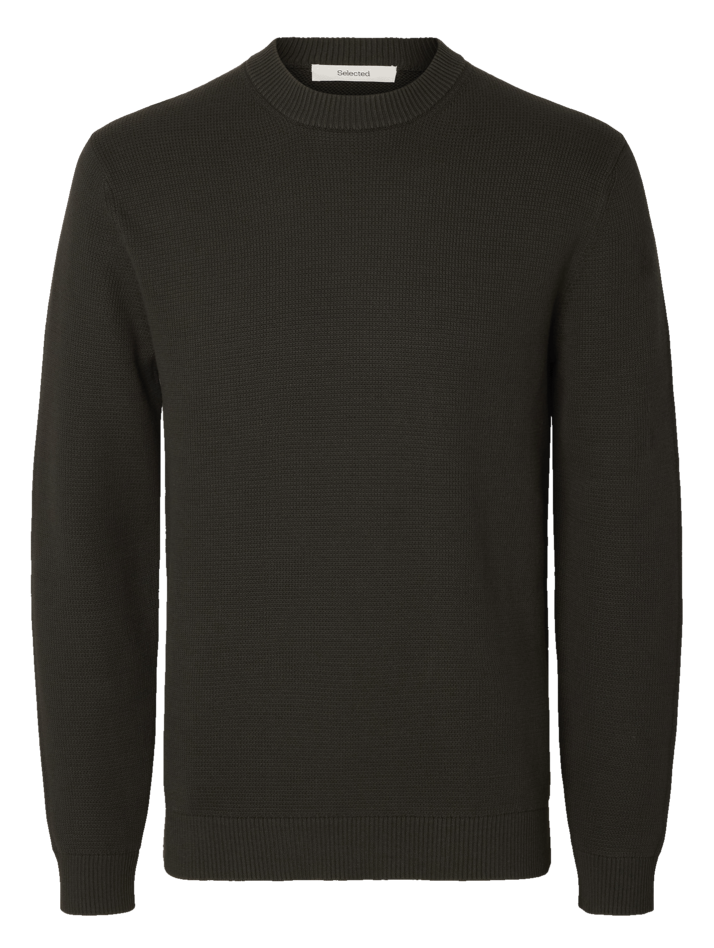 Round-neck organic cotton sweater SELECTED Grey