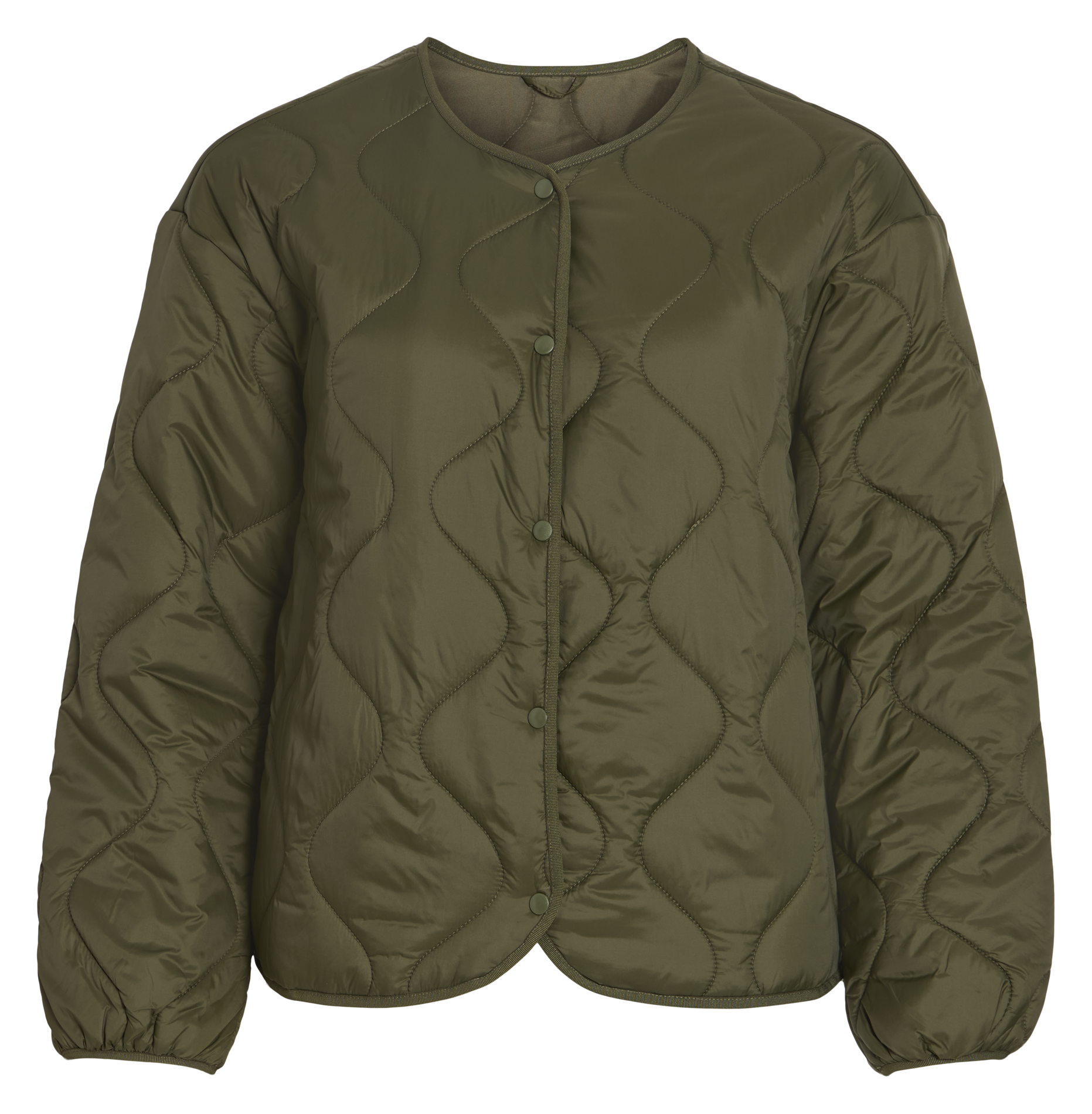Quilted round neck jacket VILA Khaki