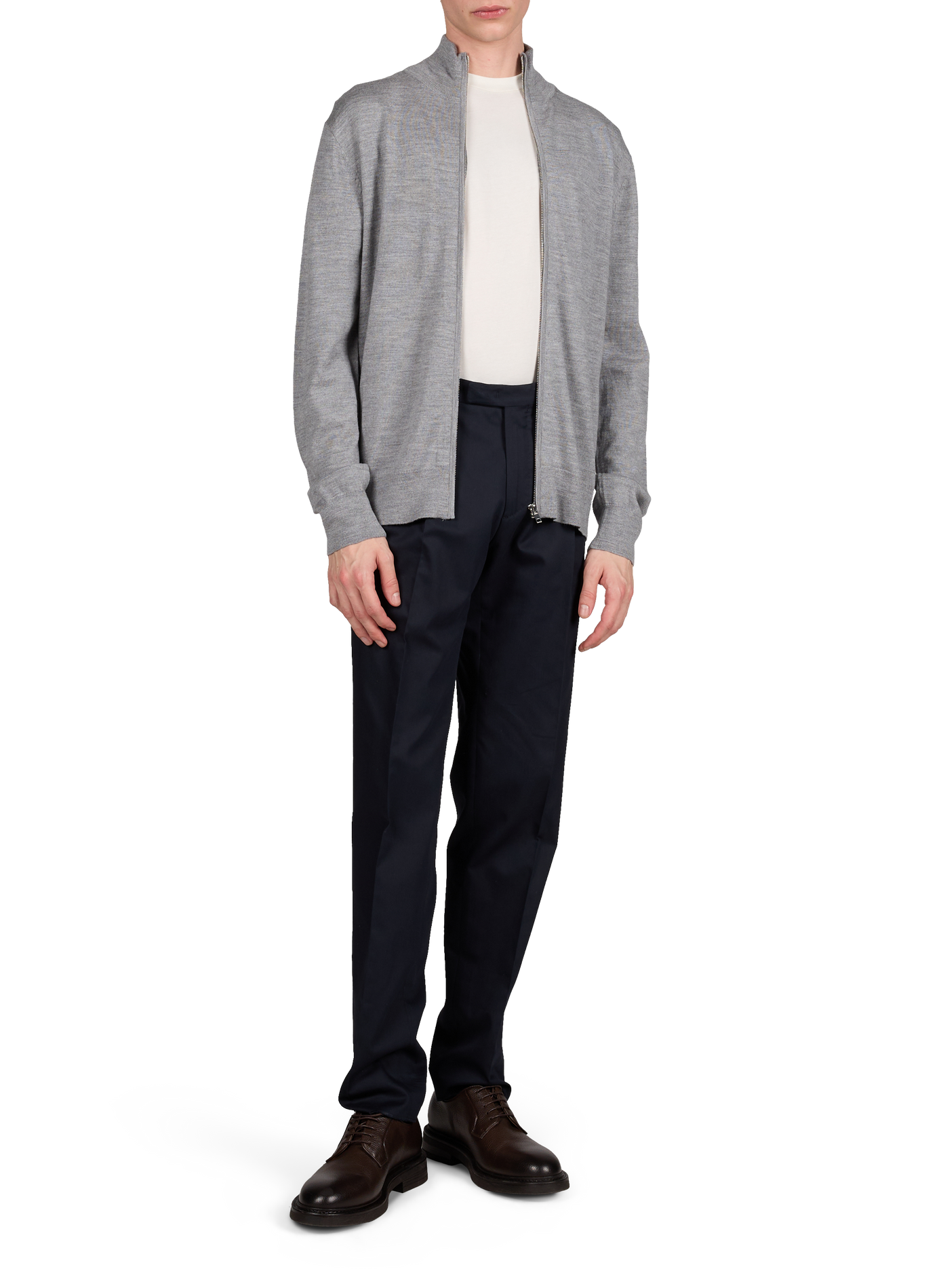 High-neck Merino wool flex-h cardigan AU PRINTEMPS PARIS Grey