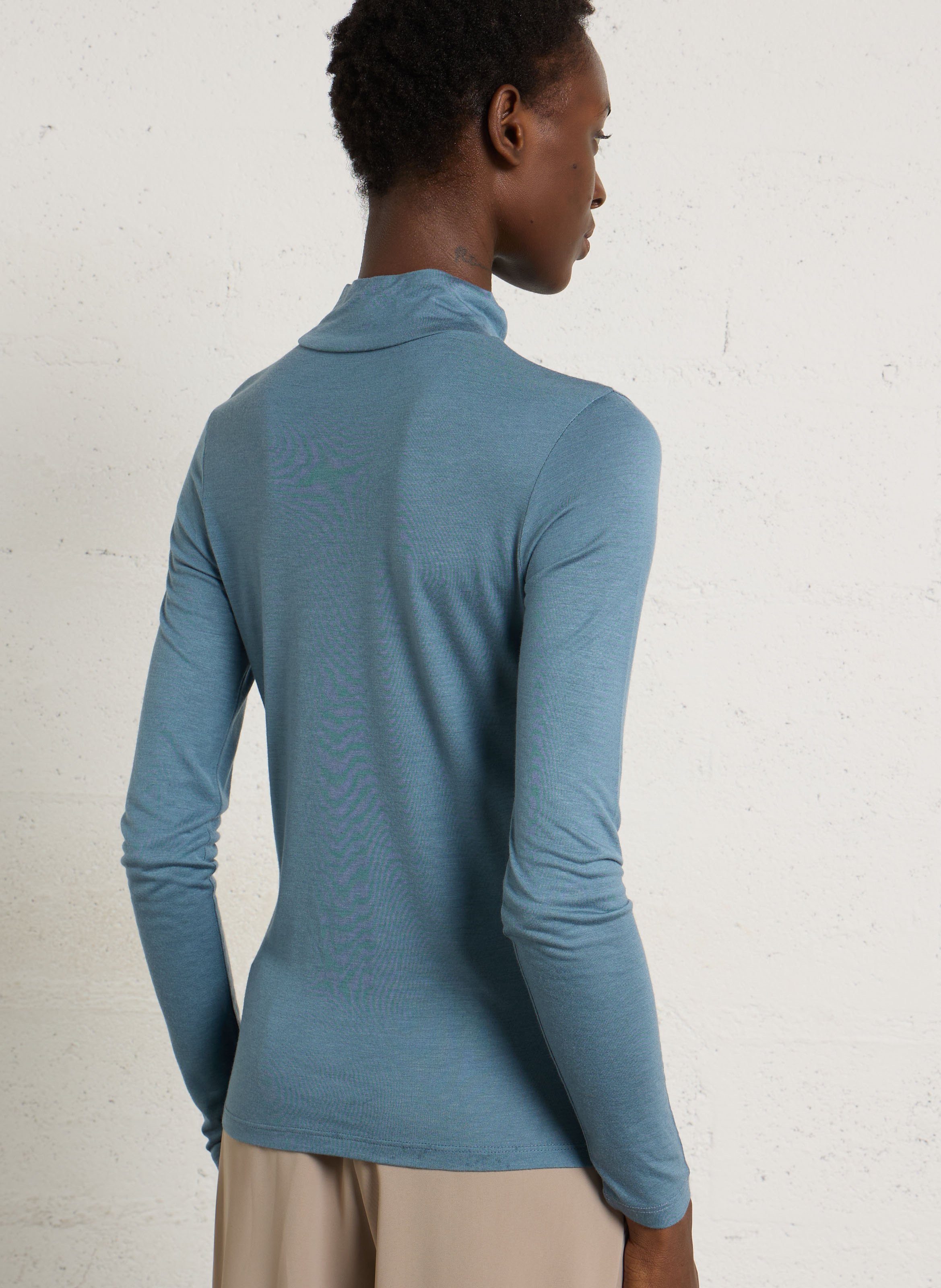 T-shirt manches longues col montant NICE THINGS Bleu