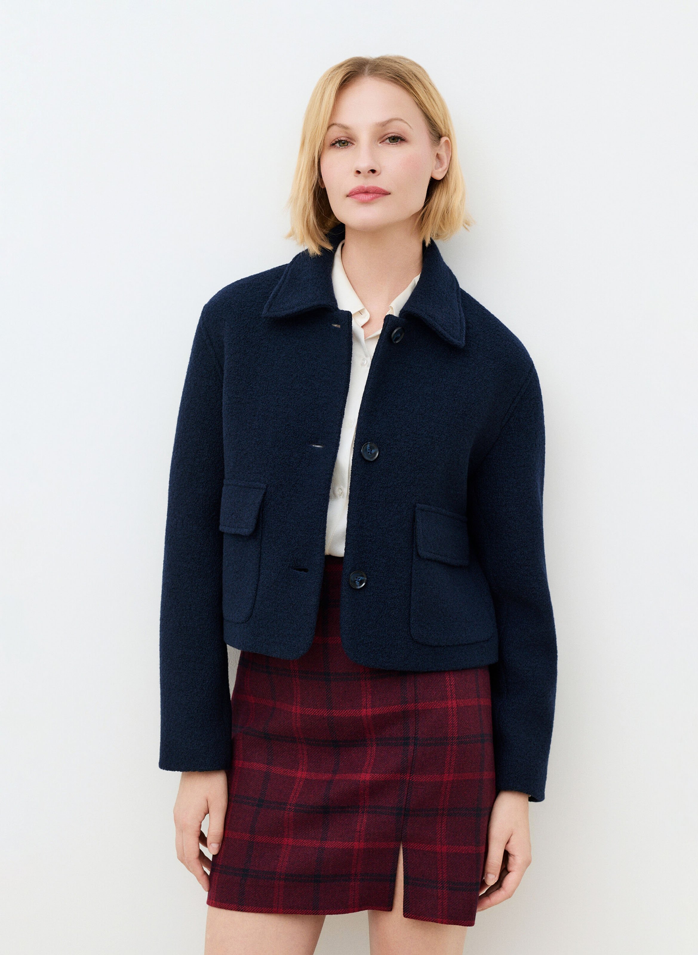 Straight wool jacket CAROLL Blue
