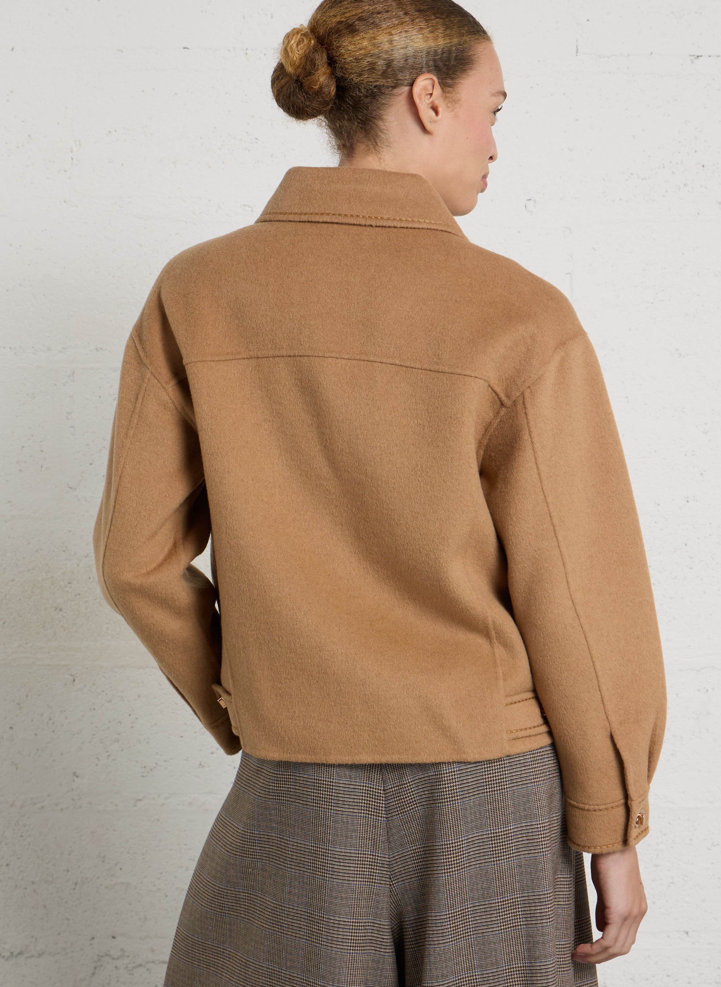 Veste droite à col classique en laine mélangée MAISON 123 Beige
