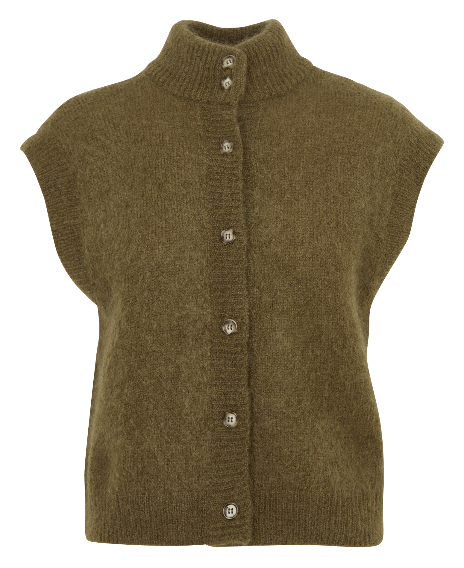 Sleeveless straight mohair blend cardigan DES PETITS HAUTS