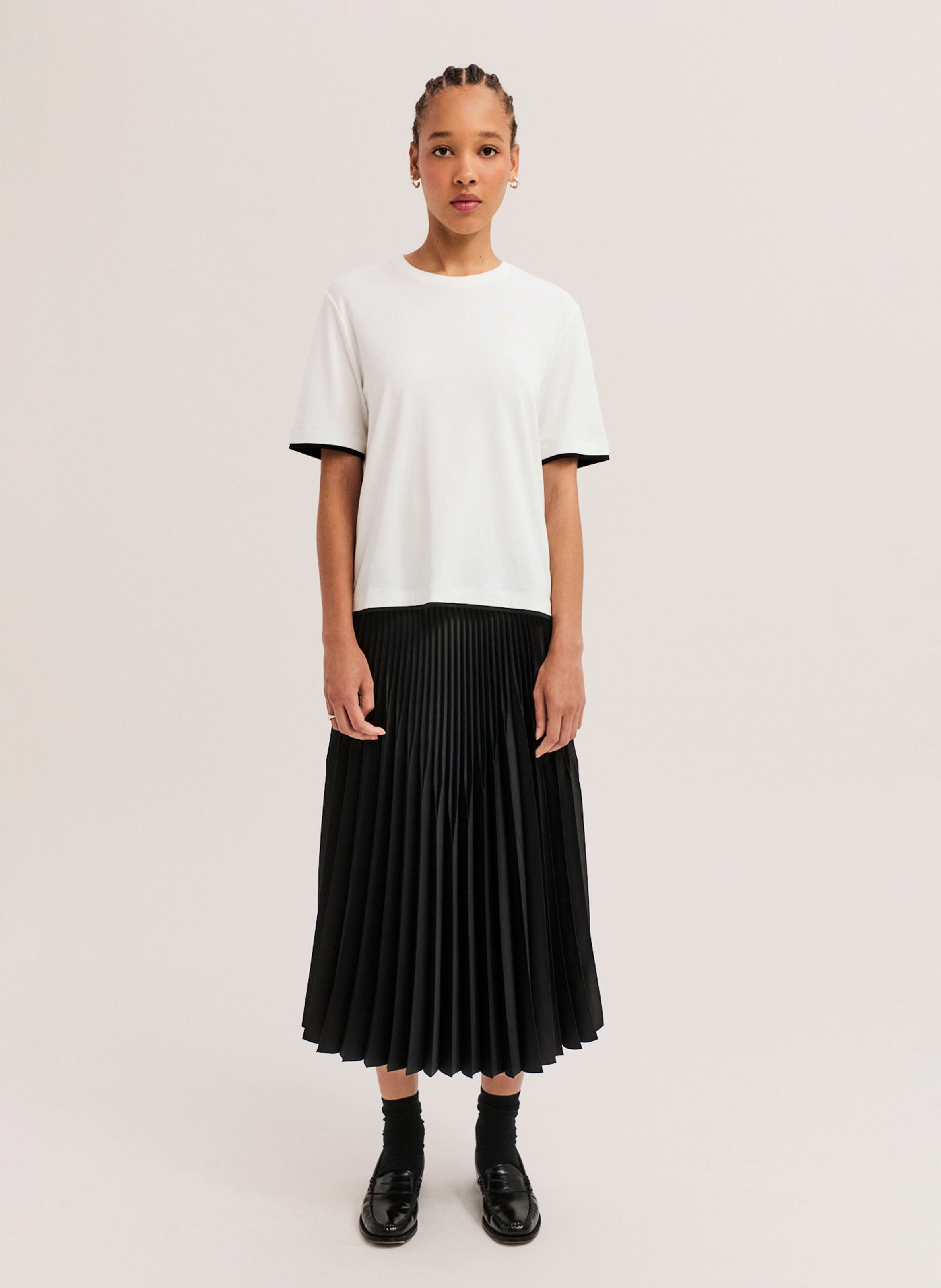 Oversized T-shirt met ronde hals van katoen PABLO Wit