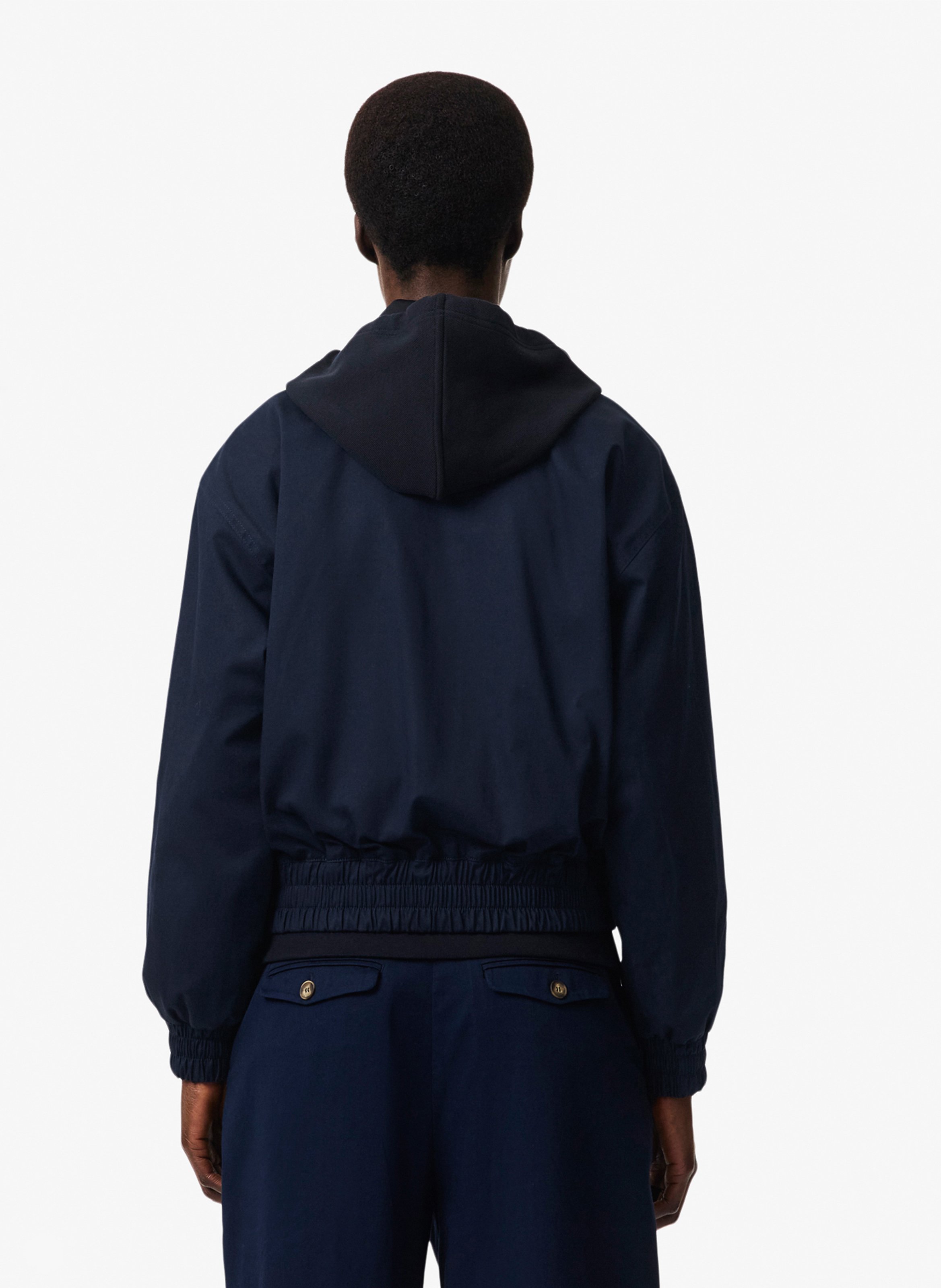 Gerade geschnittene Jacke aus Baumwoll-Mix mit klassischem Kragen LACOSTE Blau