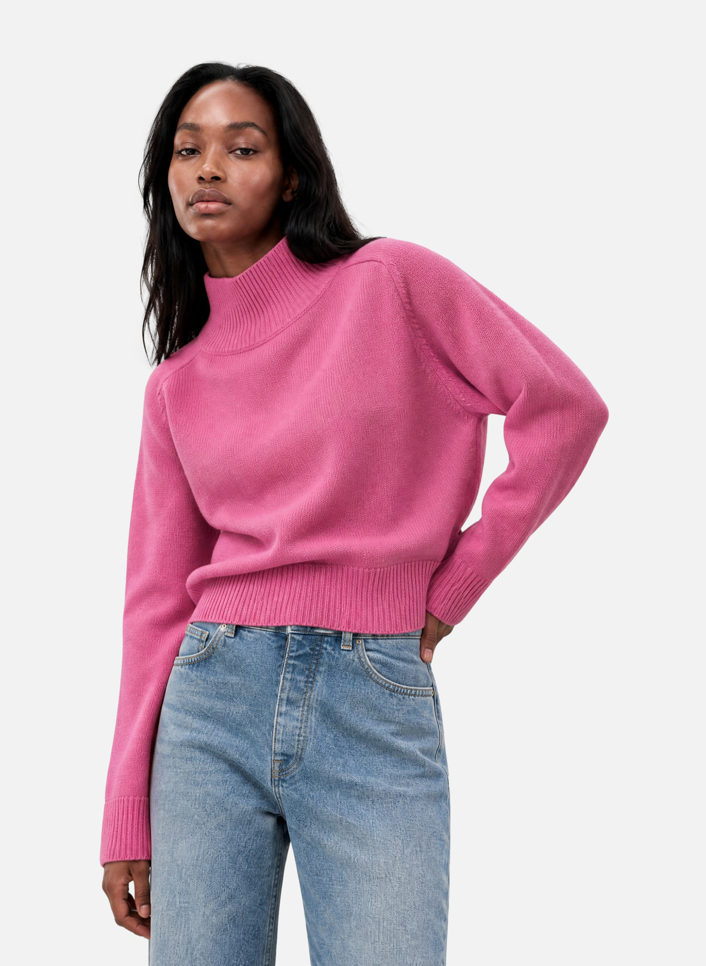 Merino wool high-neck sweater THE KOOPLES Pink