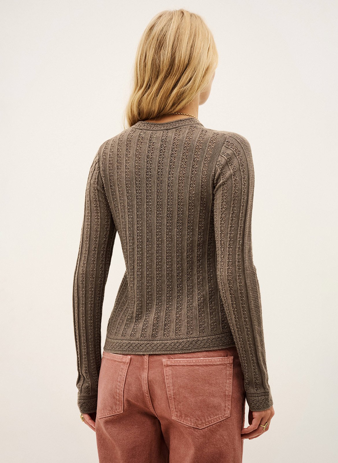 Pull droit col rond en laine mélangée BA&SH Beige