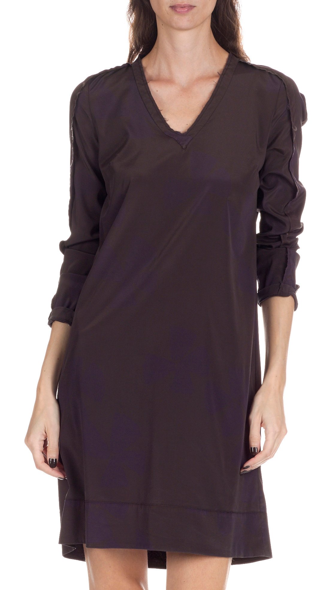 Stretch silk dress ATTIC AND BARN Brown