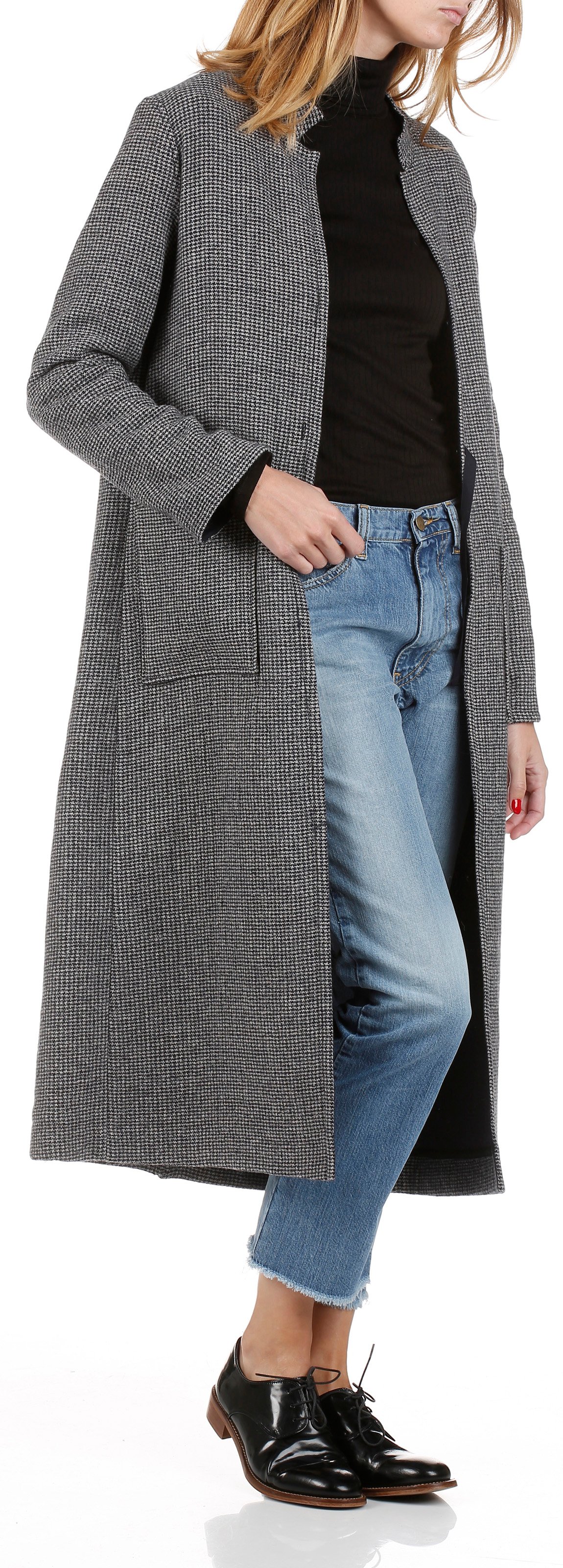 Manteau en pied de poule Pagnol SWILDENS Gris