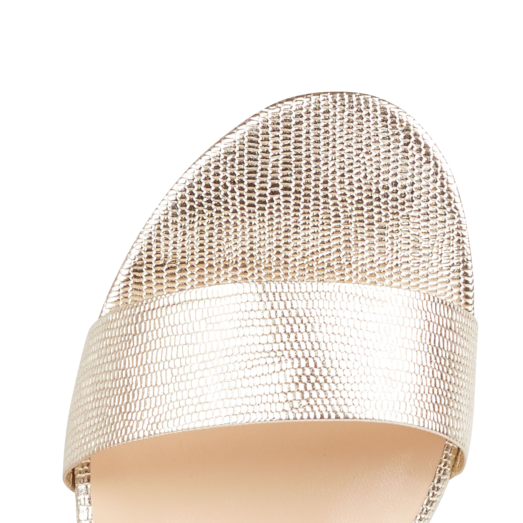 Reptile-effect low heel leather sandals JONAK Golden