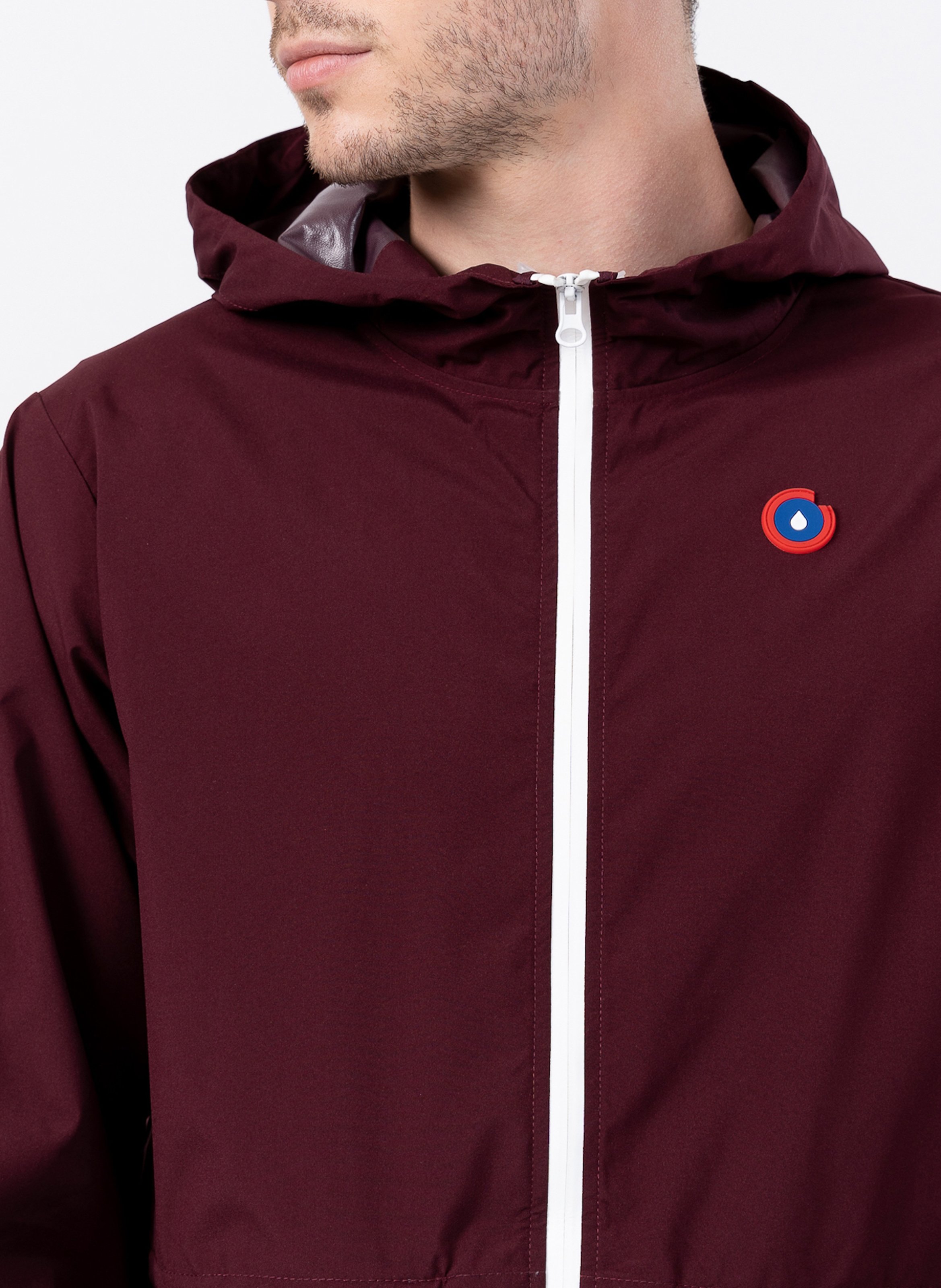 Langer faltbarer Regenmantel mit Kapuze FLOTTE Rot