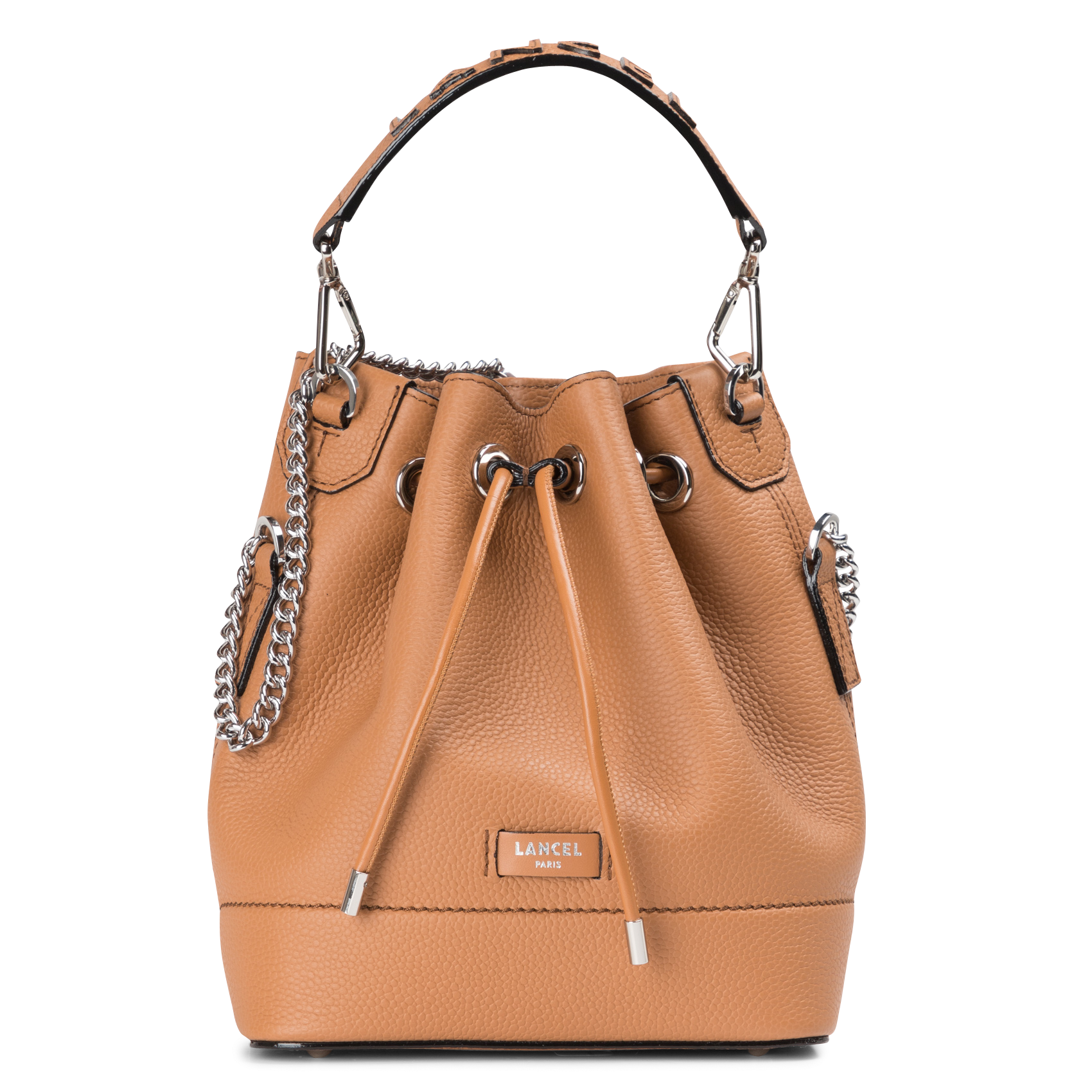 Beuteltasche aus genarbtem Leder LANCEL Beige