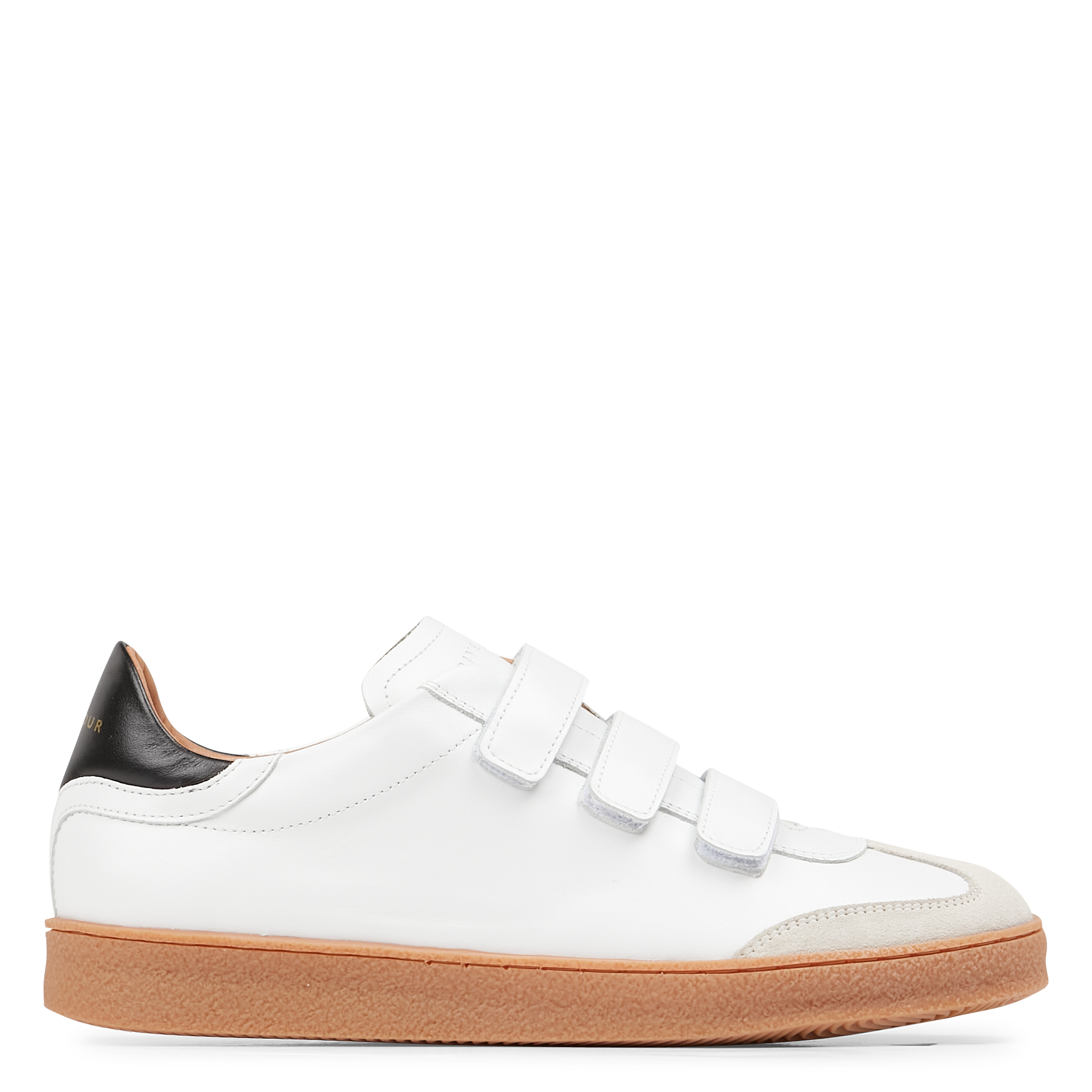N°11 leather sneakers with Velcro fastening RIVECOUR White