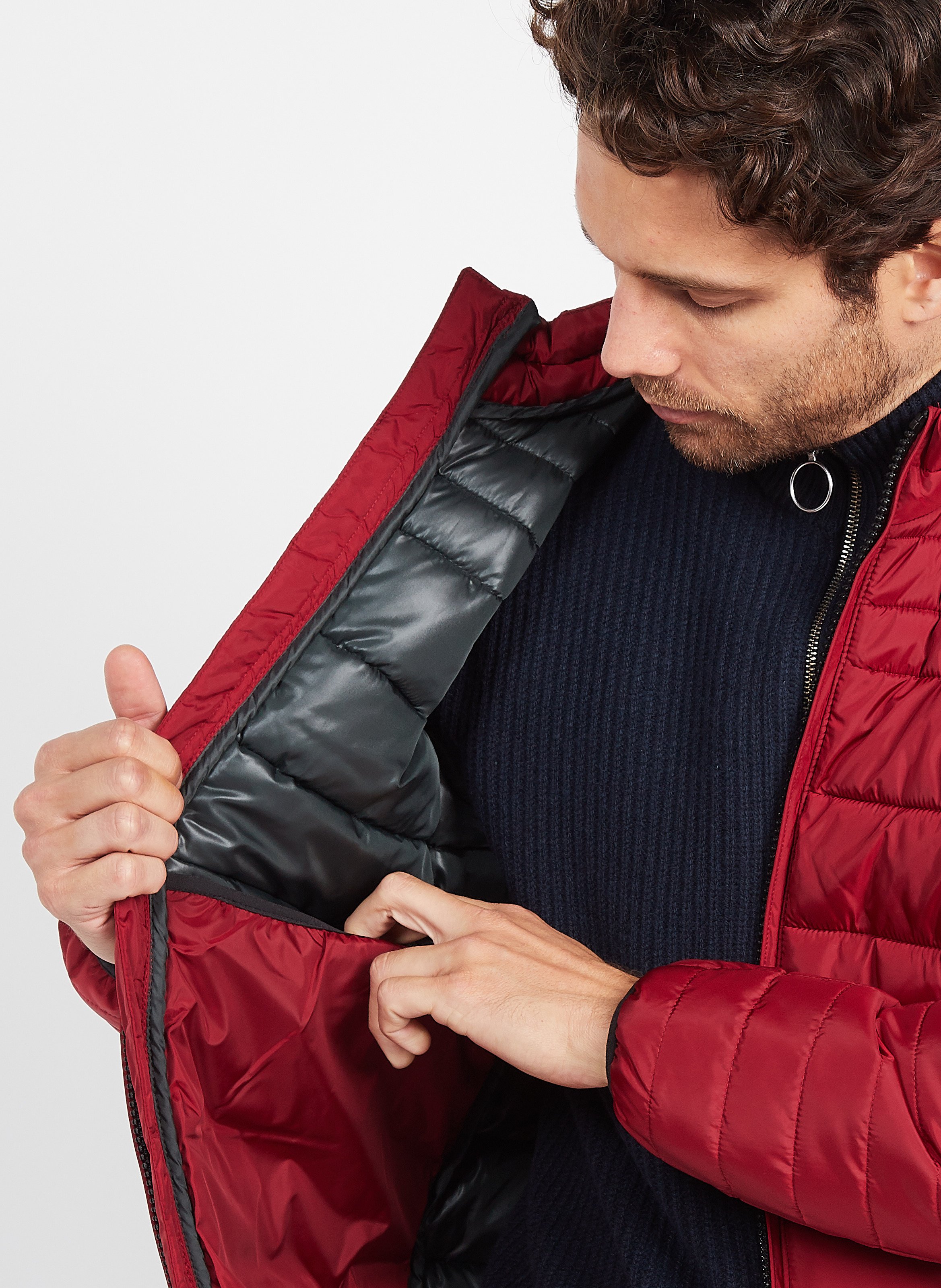 High-neck Padded Jacket Burnt Red Pepe Jeans | Place des Tendances